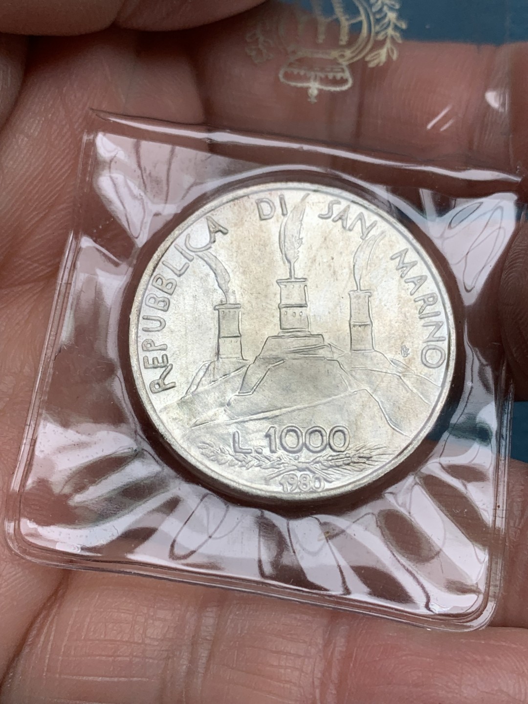 《竞宝斋》第151场-周日，周一，周四 3场 (全场包邮) 卡装 圣马力诺1980年 1000里拉