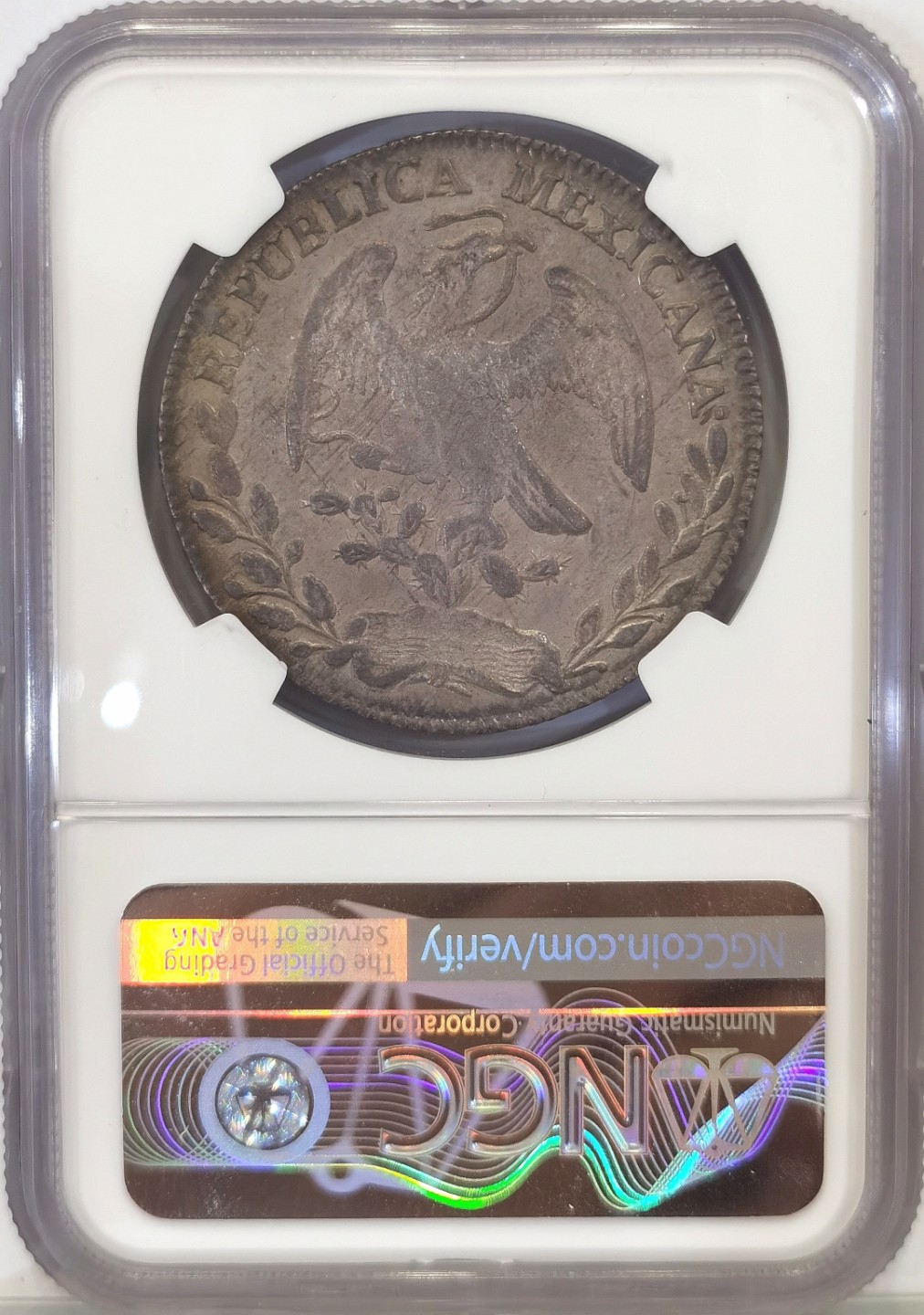 博洋堂世界钱币拍卖第022期（全场包邮） NGC AU 墨西哥1861年ZS VL版花边鹰洋 中期少见版别 绝美状态