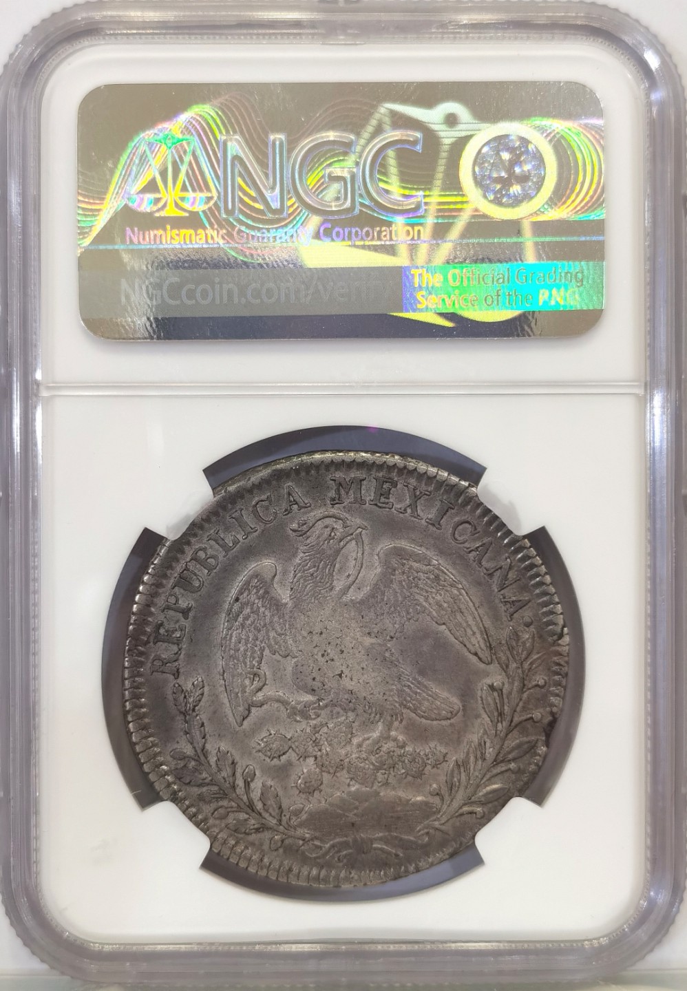 博洋堂世界钱币拍卖第022期（全场包邮） NGC AU53 墨西哥1830年ZS OV版花边鹰洋 六级鹰 早期少见 海盗书记载XF已经是该版所能达到的最高品相等级了 难得打制漂亮