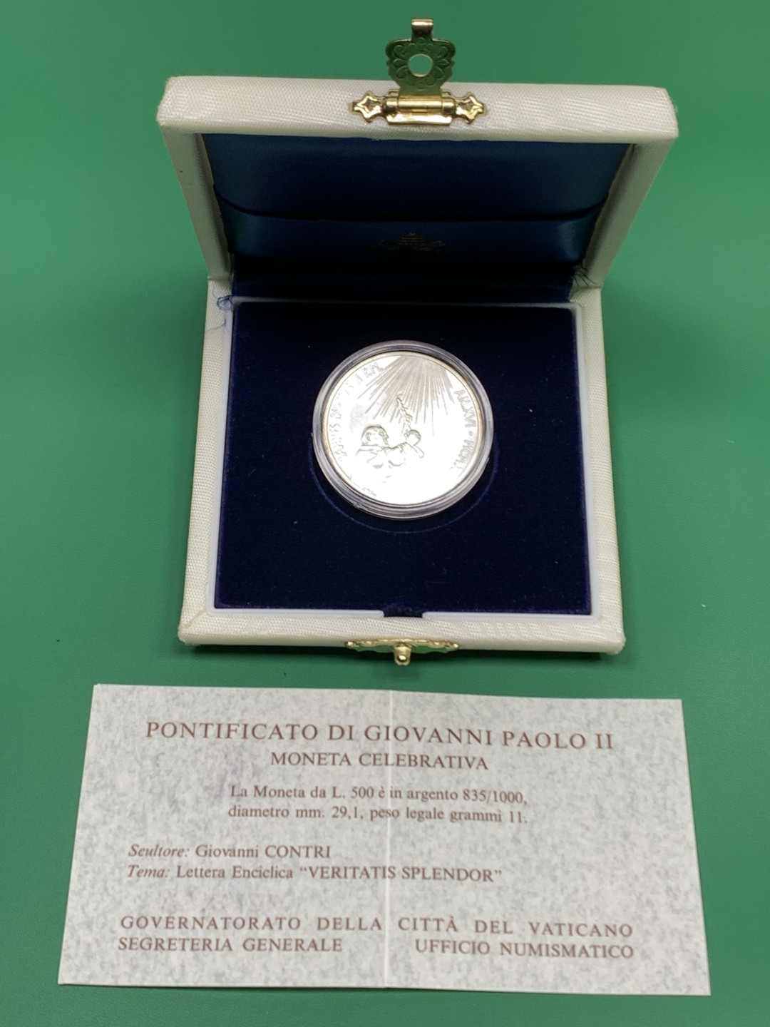 《竞宝斋》第151场-周日，周一，周四 3场 (全场包邮) 原盒 梵蒂冈1994年 耶稣降生 500里拉 银币 少见品种