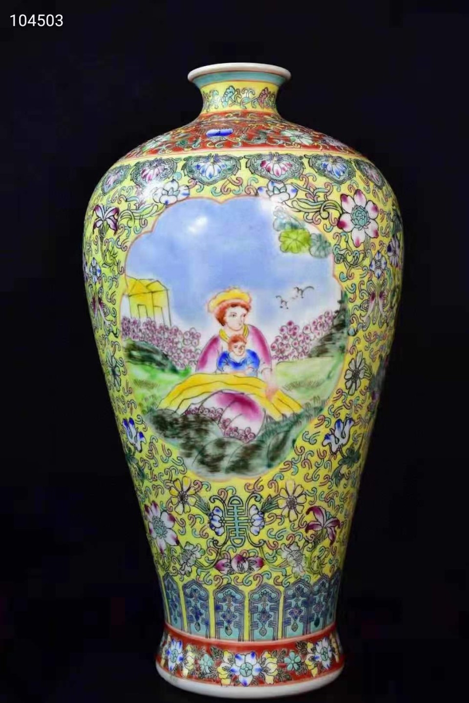 大清雍正珐琅彩人物梅瓶，器型规整精致，画工精细，纯绘画工，，