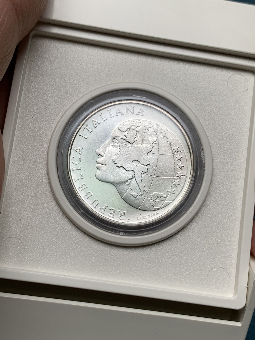 《竞宝斋》第151场-周日，周一，周四 3场 (全场包邮) 意大利1985年 地球女神 500里拉银币 白壳少见