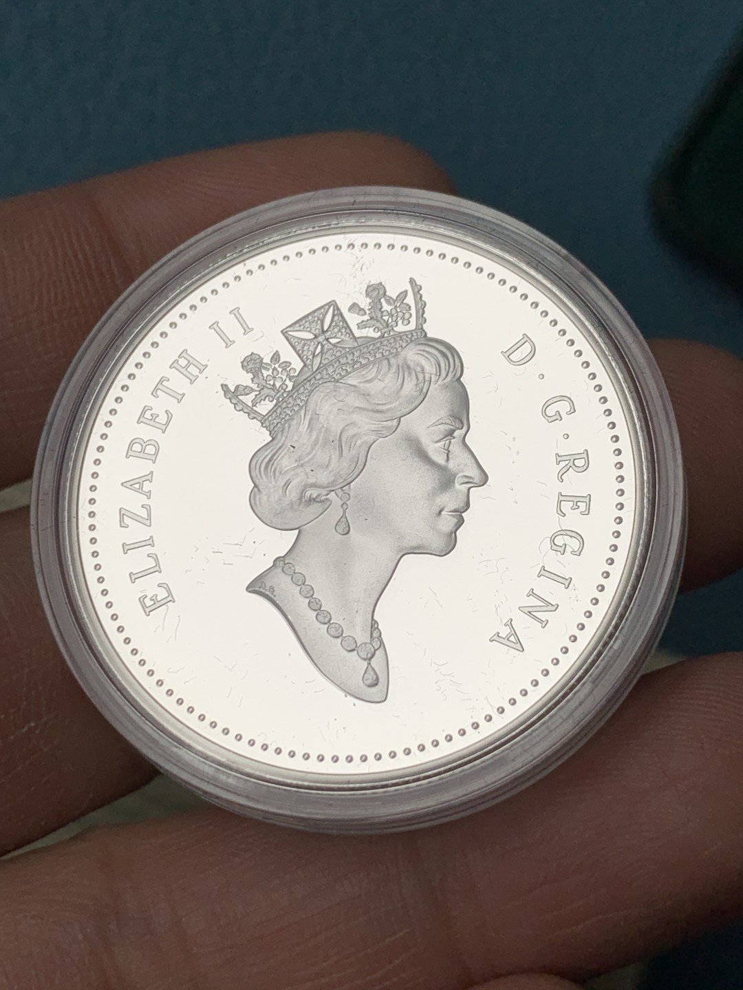 《竞宝斋》第151场-周日，周一，周四 3场 (全场包邮) 原盒 加拿大1999年 大帆船1元 精制大银币