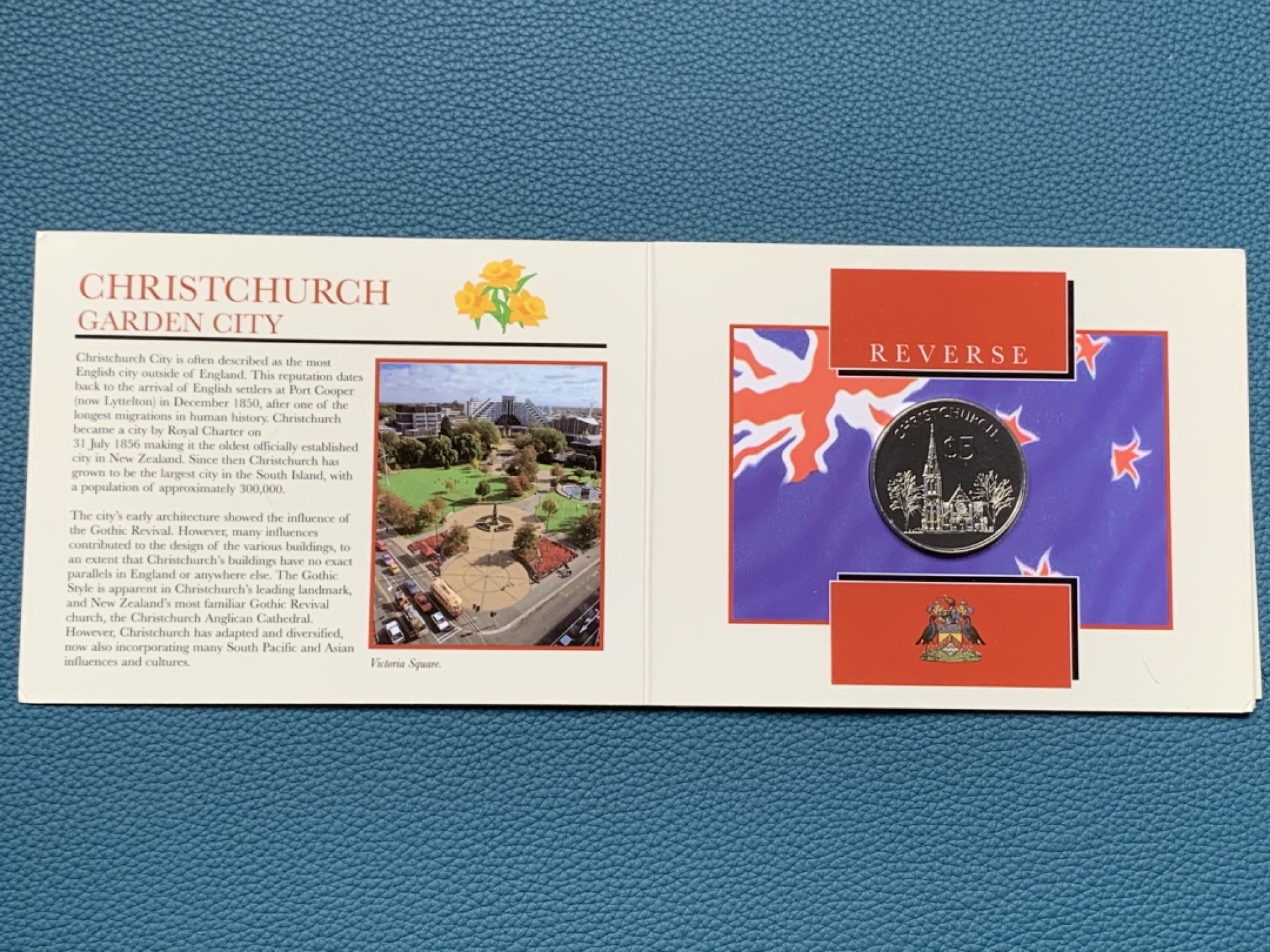 《竞宝斋》第151场-周日，周一，周四 3场 (全场包邮) 卡装 新西兰1997年 基督城纪念5元大型镍币 BU品