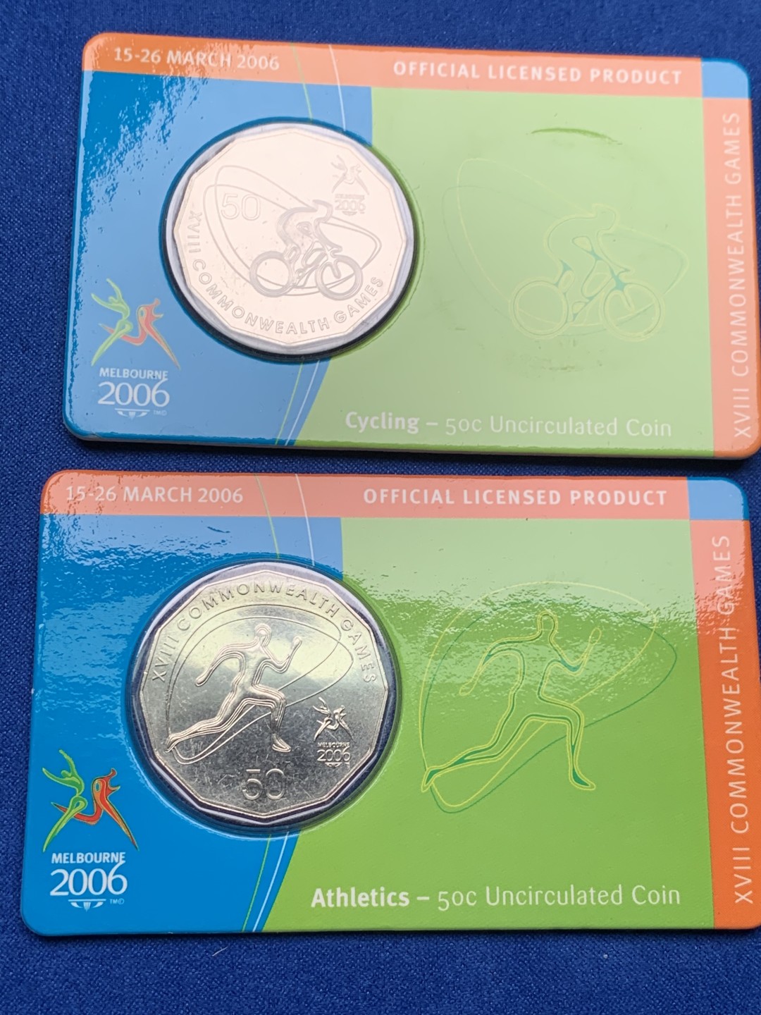 《竞宝斋》第151场-周日，周一，周四 3场 (全场包邮) 四枚一组 卡装 澳大利亚 奥运纪念 50分镍币 不同主题