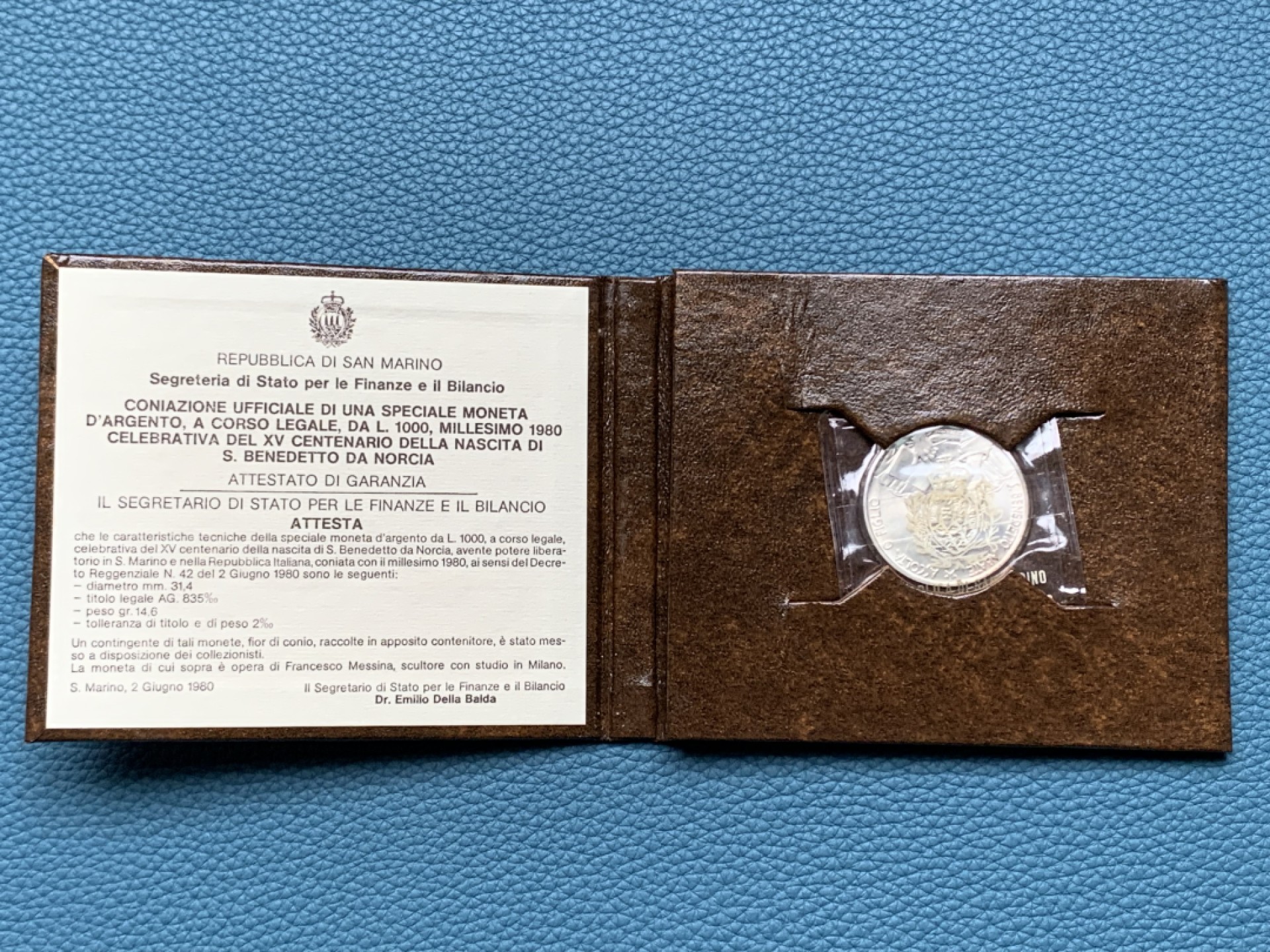 《竞宝斋》第151场-周日，周一，周四 3场 (全场包邮) 卡装 圣马力诺1980年 1000里拉