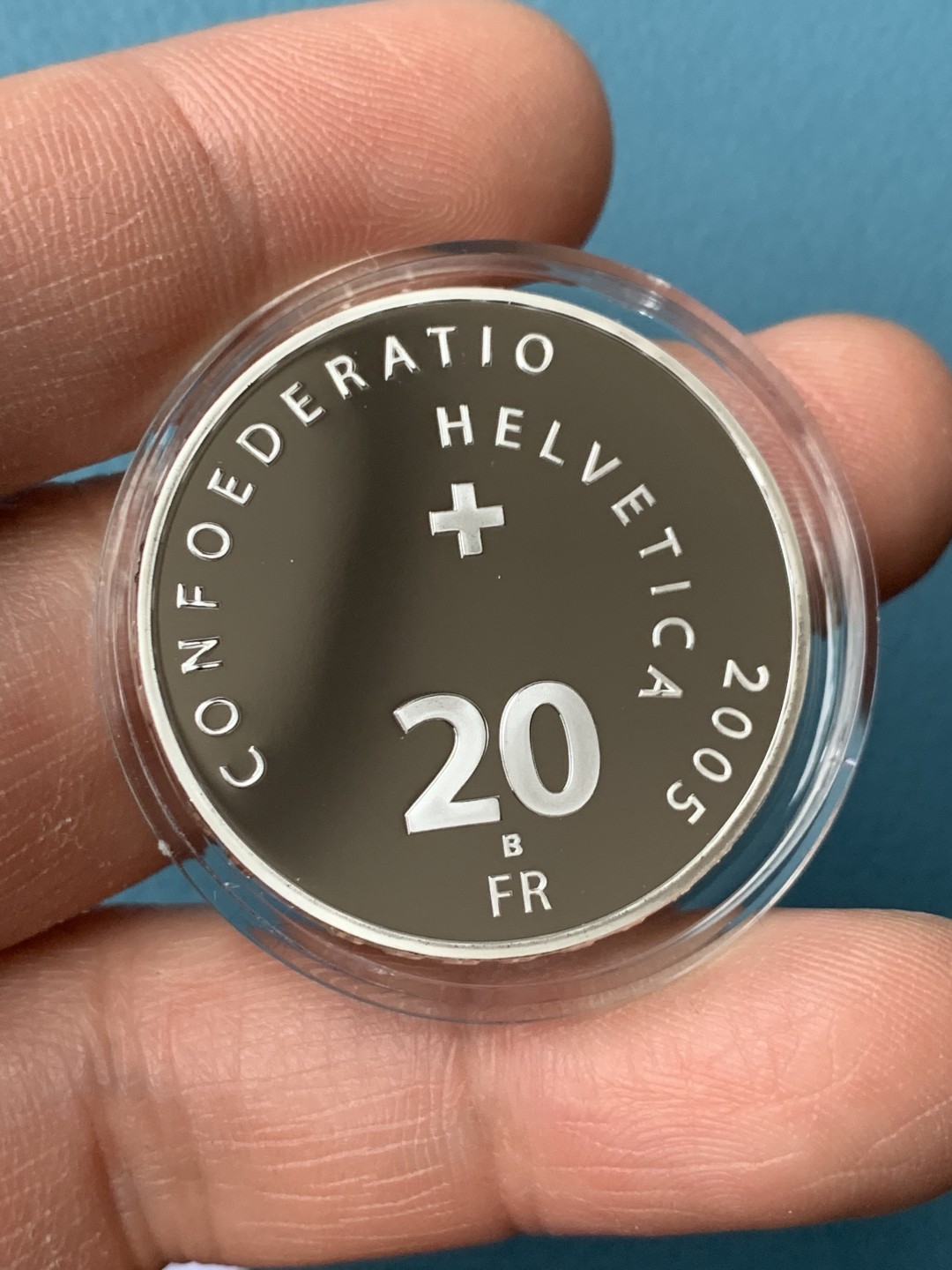 《竞宝斋》第151场-周日，周一，周四 3场 (全场包邮) 瑞士 2005年 20法郎精制大银币 稀少