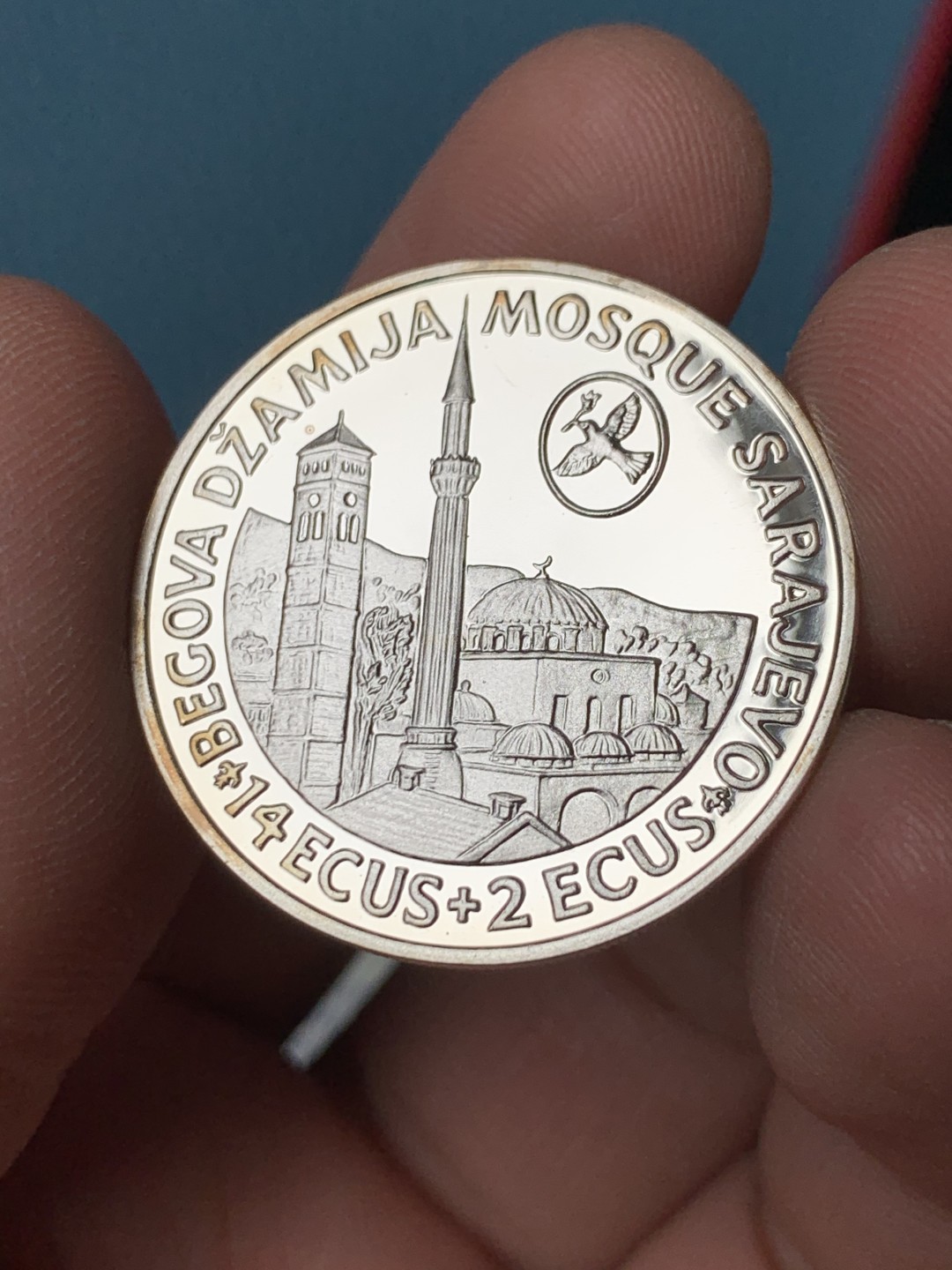 《竞宝斋》第151场-周日，周一，周四 3场 (全场包邮) 波黑 1993年14ECUS+2ECUS银币一枚 非常少见