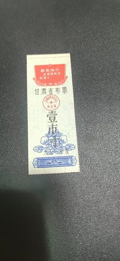 票证拍场，包老包真 - 🔥最高指示🔥甘肃省布票壹市寸，1971年，带语录：为人民服务