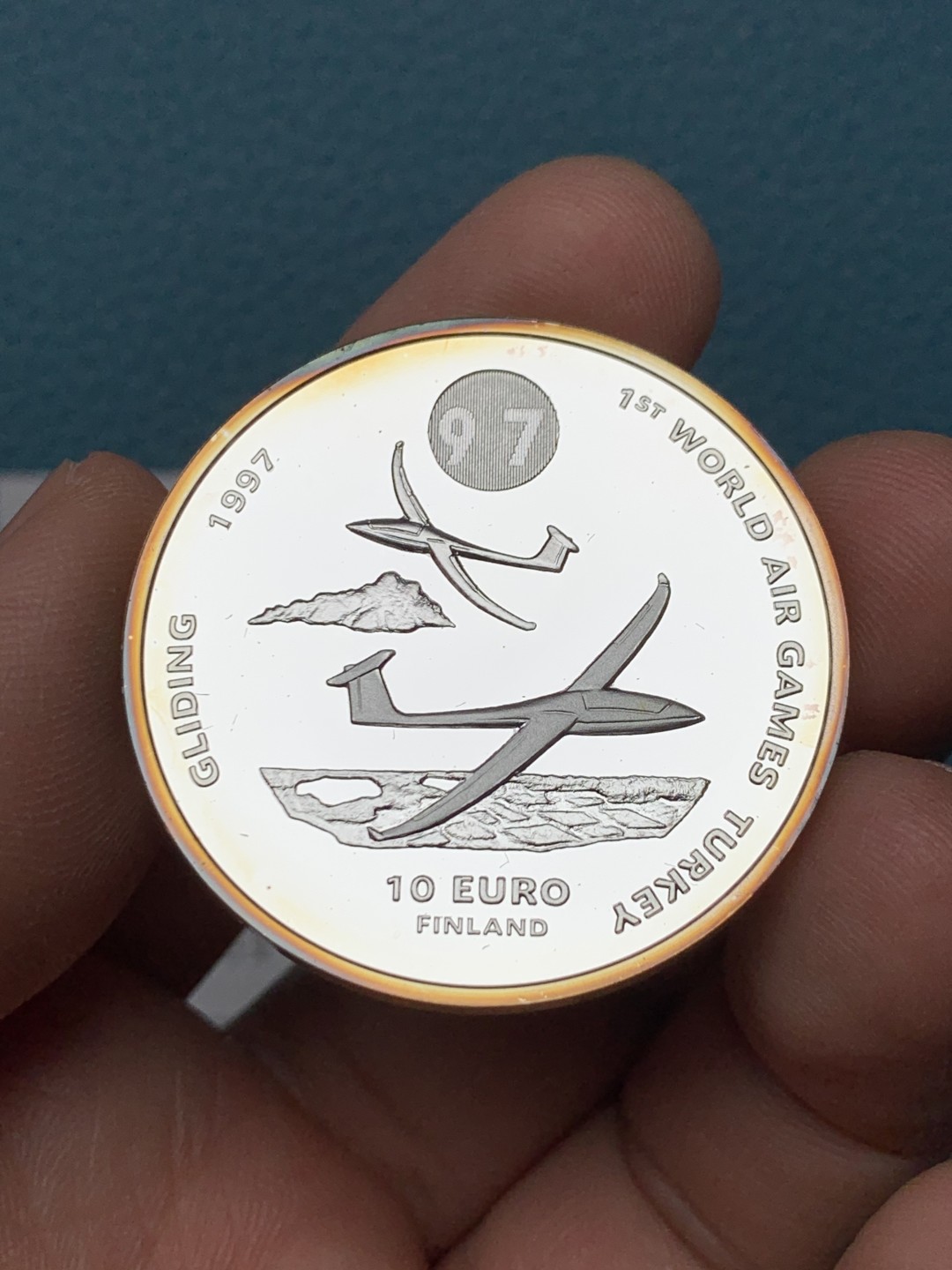 《竞宝斋》第151场-周日，周一，周四 3场 (全场包邮) 芬兰1997年 土耳其航天展10欧元精制大银币