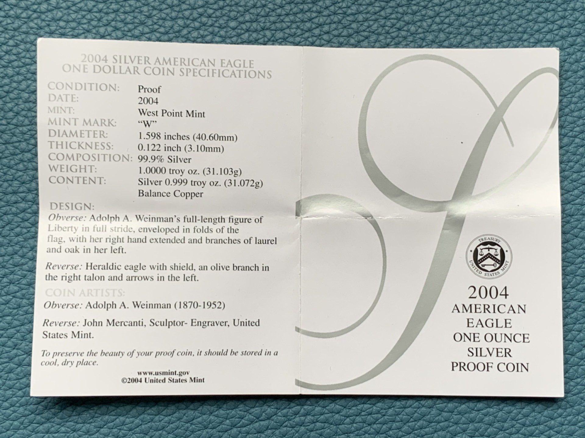 《竞宝斋》第151场-周日，周一，周四 3场 (全场包邮) 原盒 美国2004年 行走女神1盎司大银币 精制版 这个比普通的罕见太多了 价格也相差两三倍