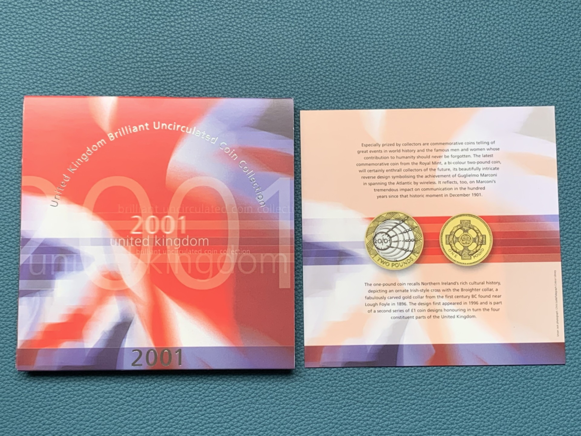 《竞宝斋》第151场-周日，周一，周四 3场 (全场包邮) 卡装 英国2001年 九枚套 最大面值是两枚2镑 稀少年份 非常精美