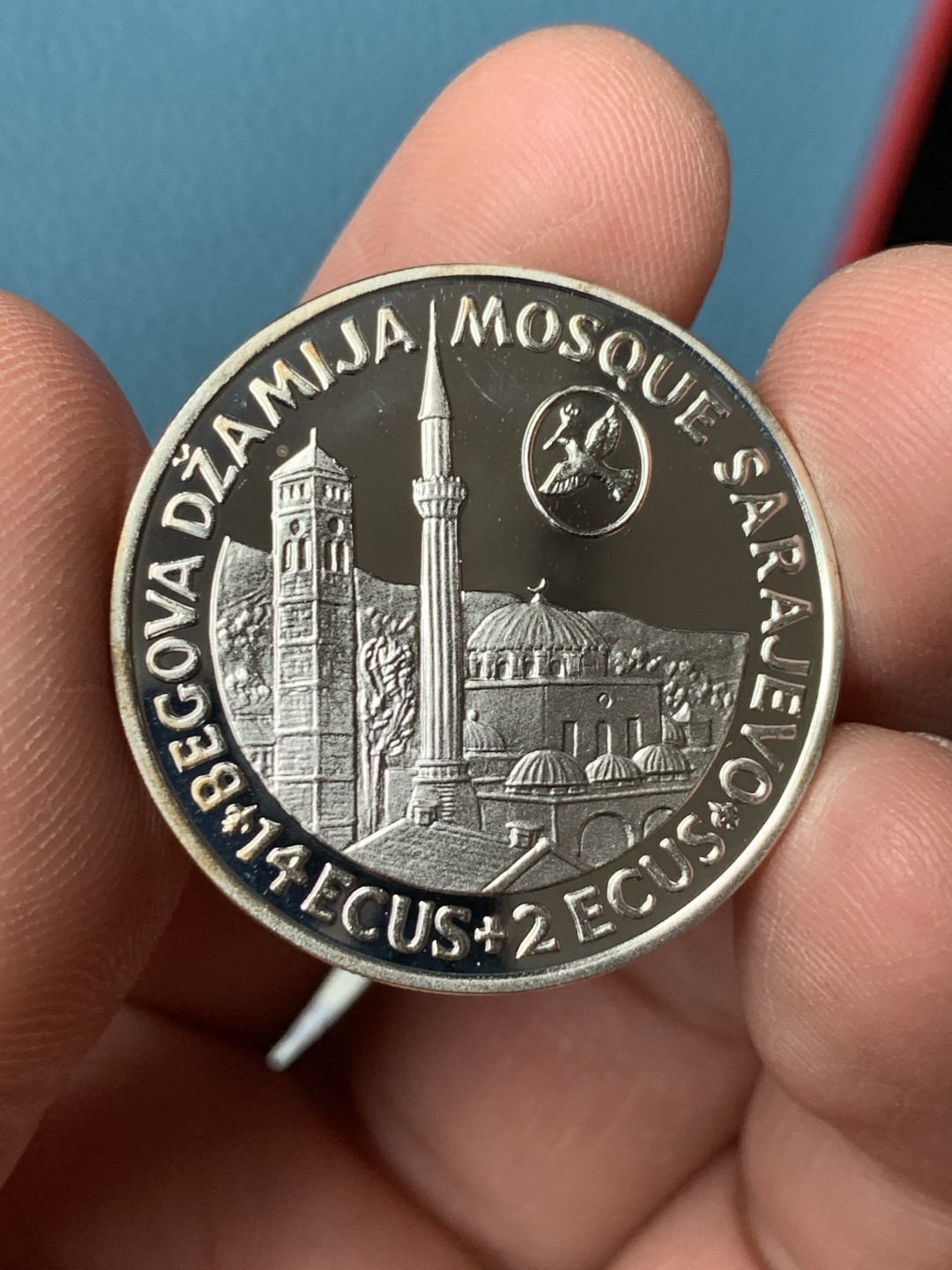 《竞宝斋》第151场-周日，周一，周四 3场 (全场包邮) 波黑 1993年14ECUS+2ECUS银币一枚 非常少见