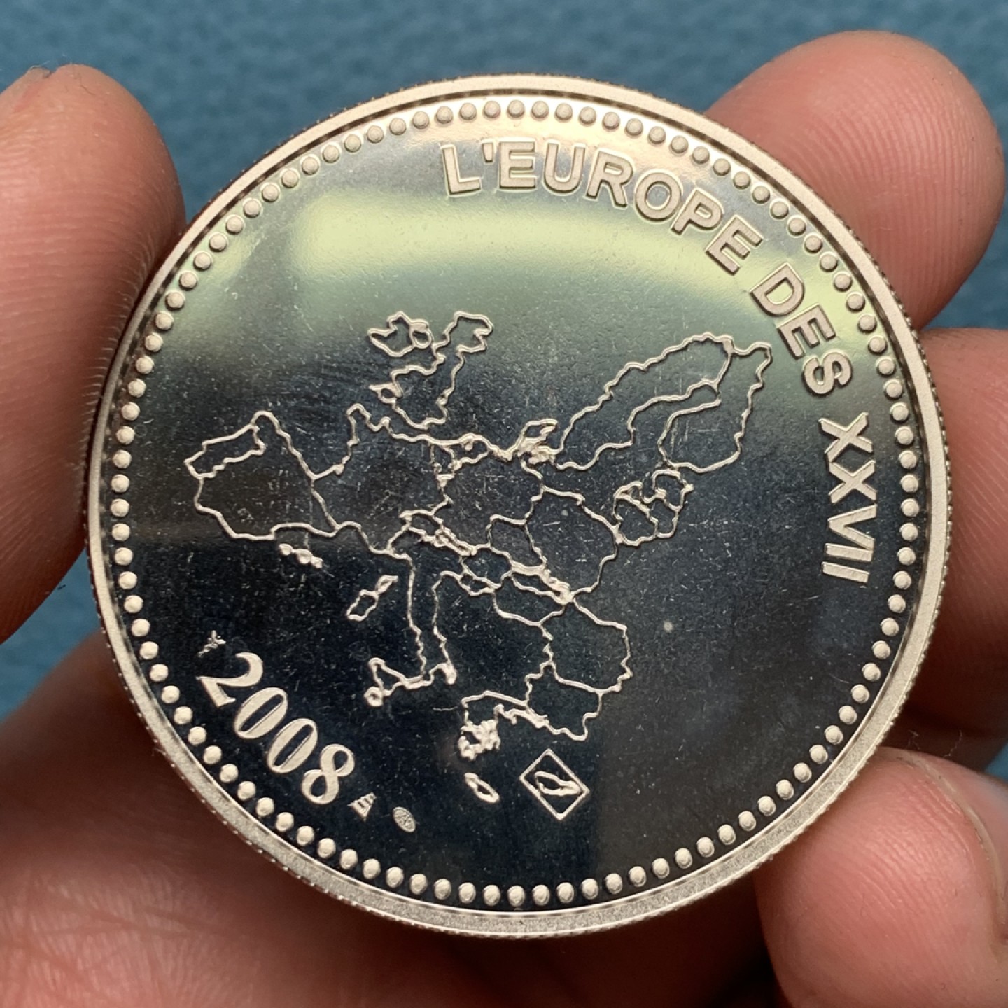 《竞宝斋》第151场-周日，周一，周四 3场 (全场包邮) 法国2008年 纪念欧盟大银章