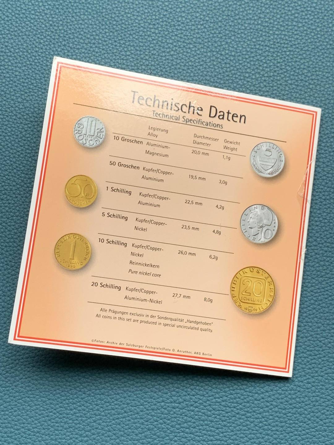 《竞宝斋》第151场-周日，周一，周四 3场 (全场包邮) 卡装 奥地利1999年 六枚套 原厂封装