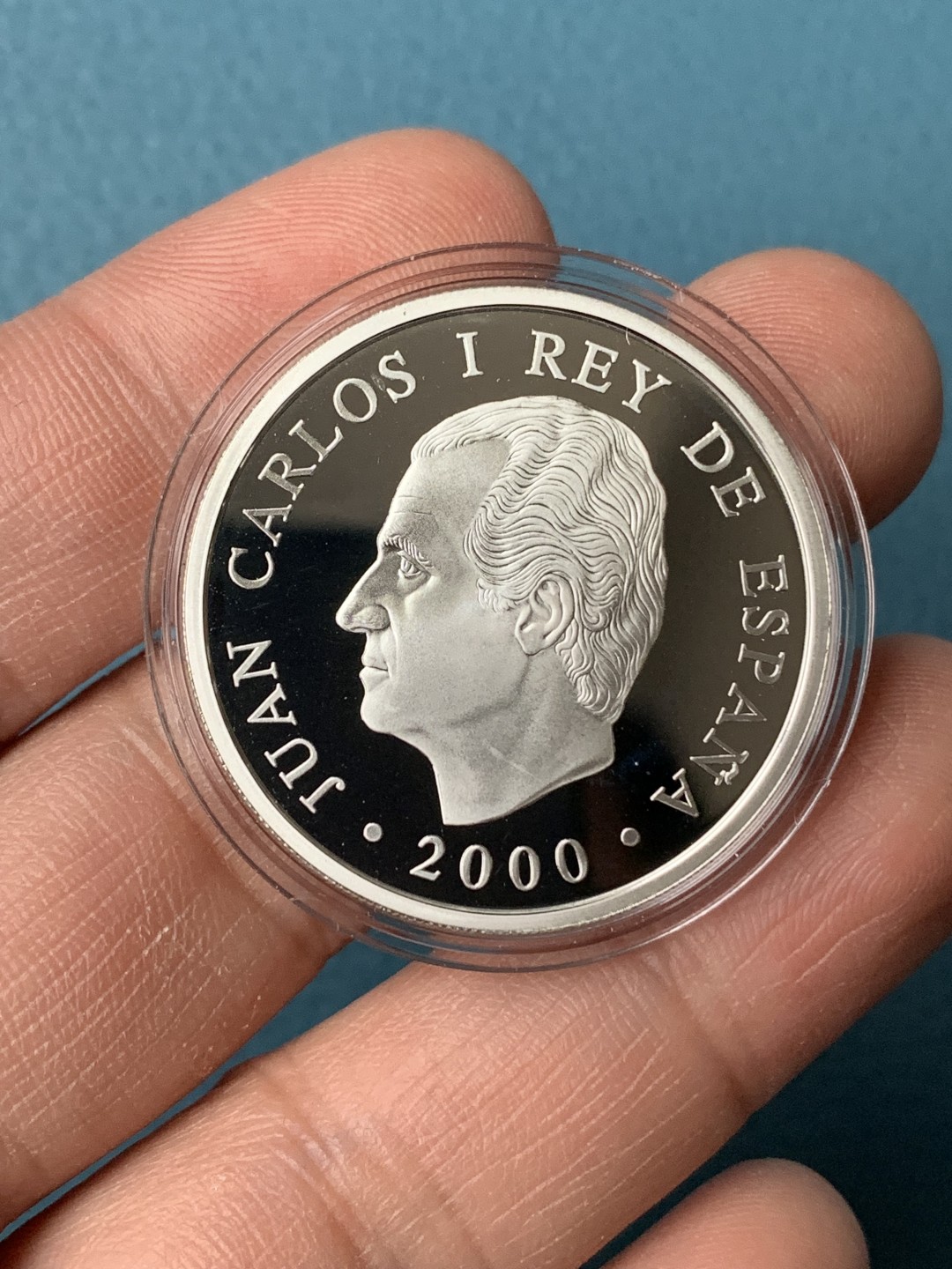 《竞宝斋》第151场-周日，周一，周四 3场 (全场包邮) 木盒 西班牙2000年 残运会 1000比塞塔精制银币