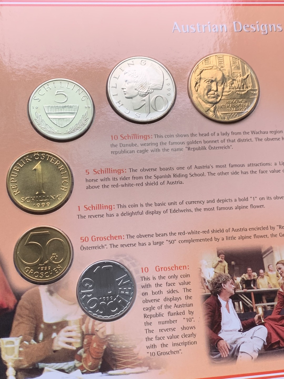 《竞宝斋》第151场-周日，周一，周四 3场 (全场包邮) 卡装 奥地利1999年 六枚套 原厂封装