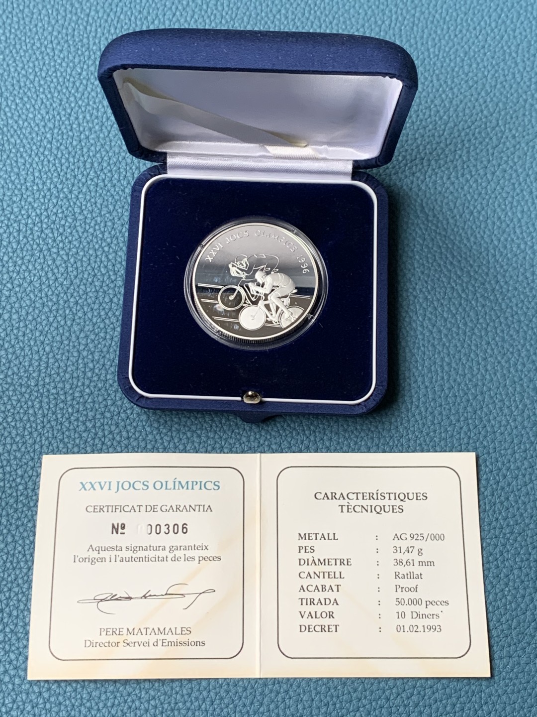 《竞宝斋》第151场-周日，周一，周四 3场 (全场包邮) 原盒 安道尔1996年 自行车赛 10第纳尔精制大银币