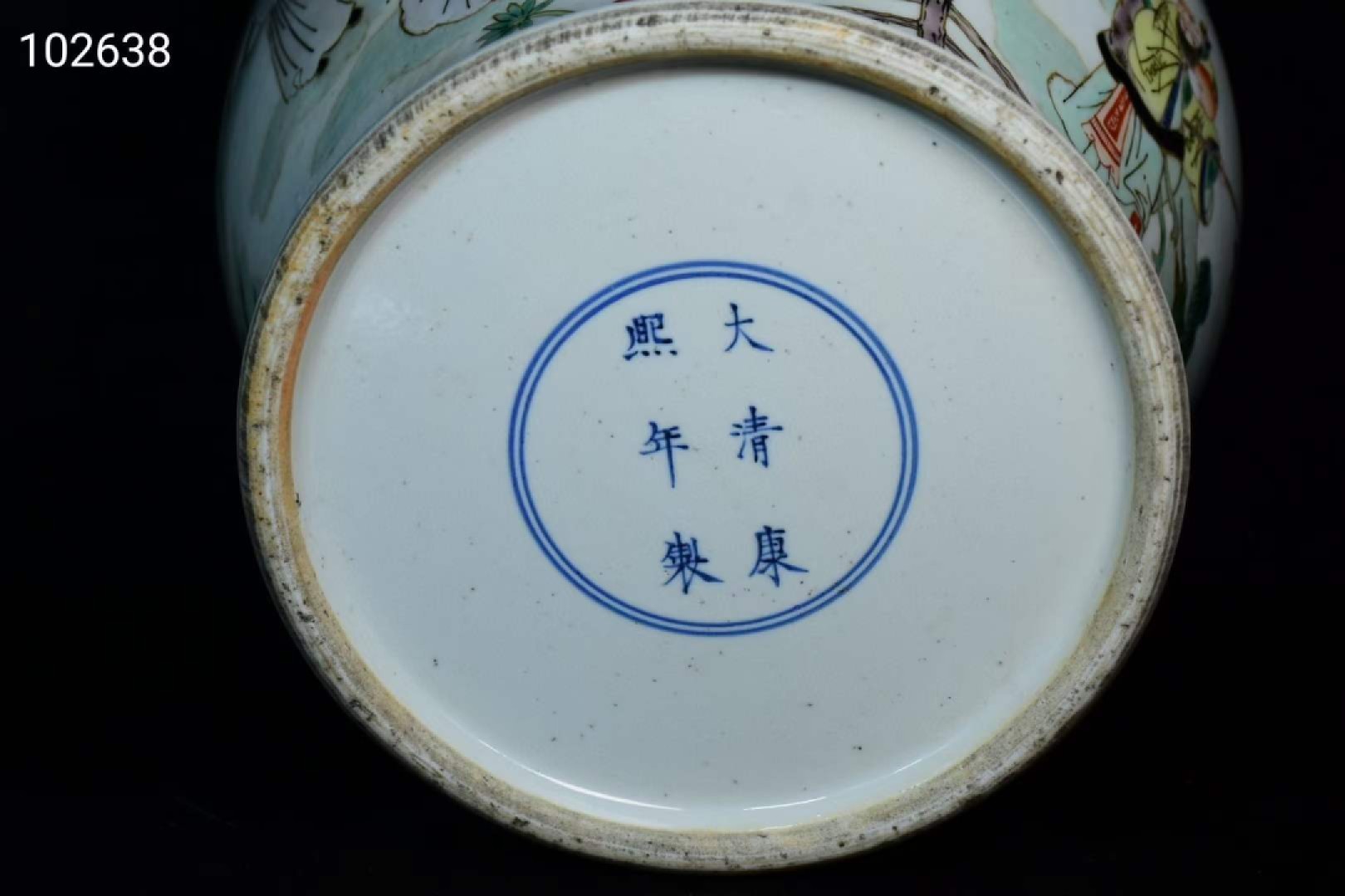 旧藏大清康熙年制五彩人物将军罐一对，画工精细 发色纯正，纯手绘画工