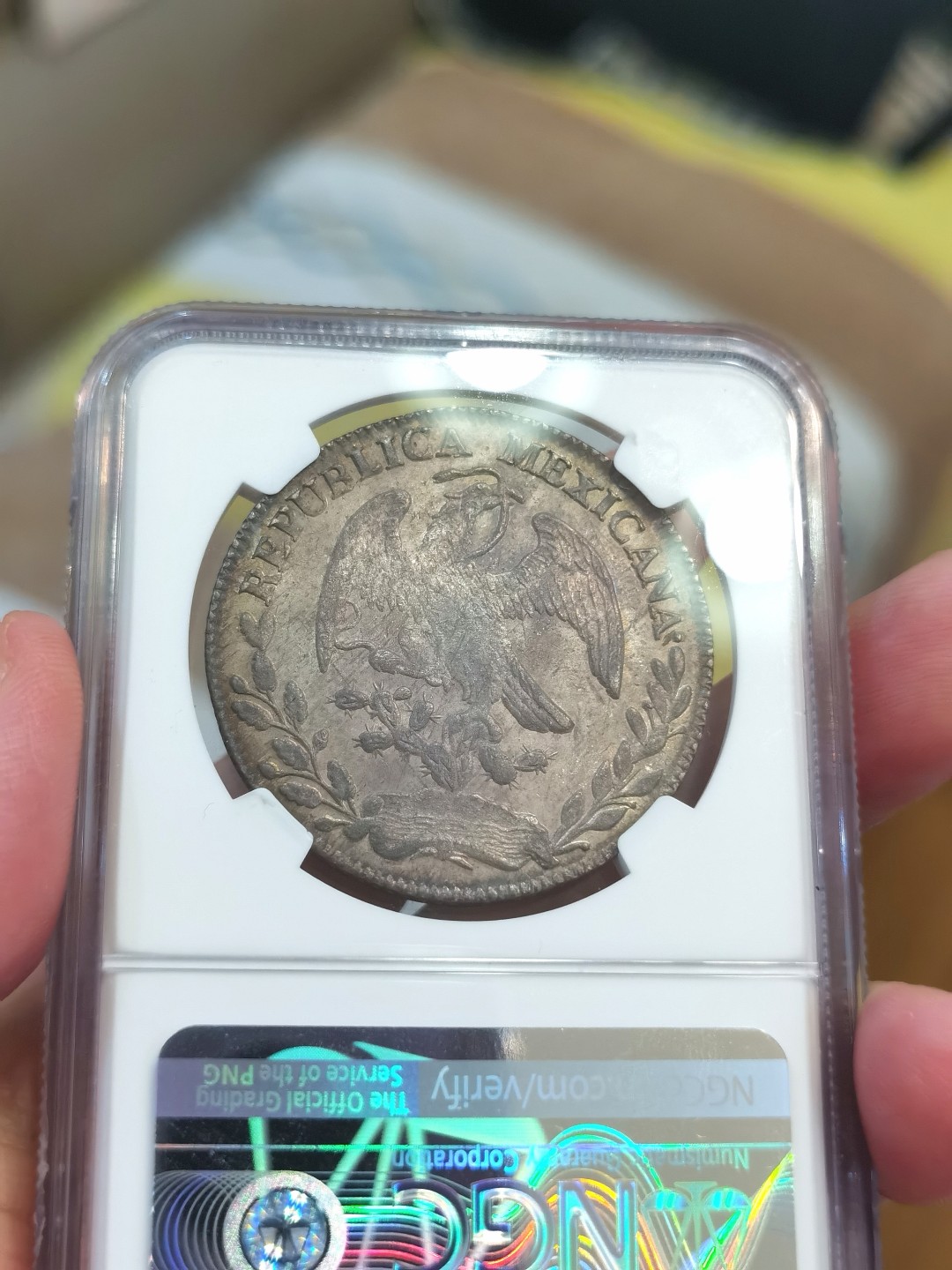 博洋堂世界钱币拍卖第022期（全场包邮） NGC AU 墨西哥1861年ZS VL版花边鹰洋 中期少见版别 绝美状态