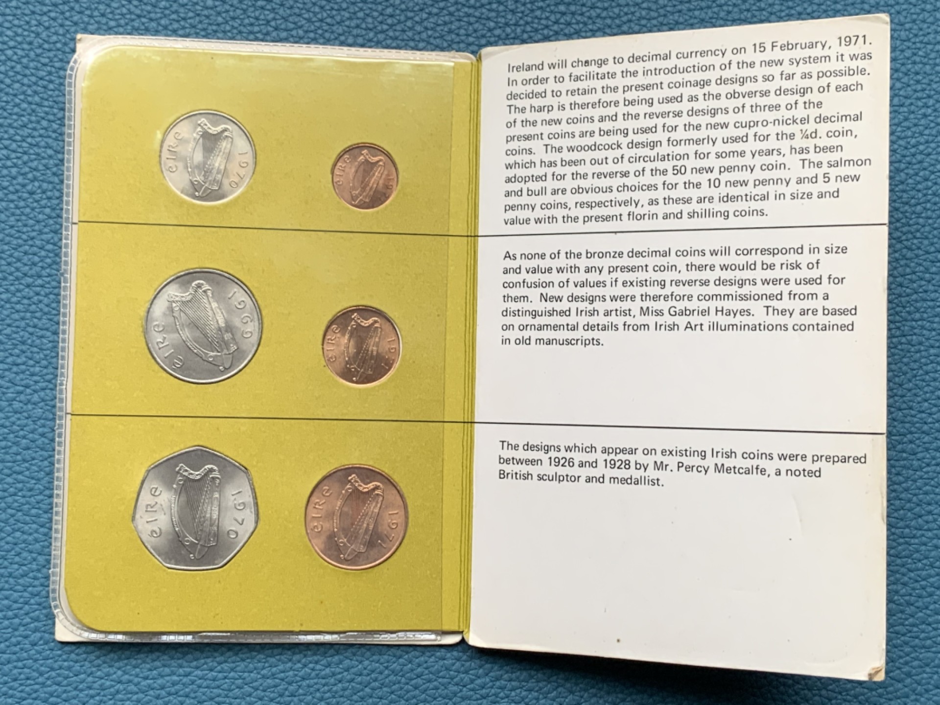 《竞宝斋》第151场-周日，周一，周四 3场 (全场包邮) 卡装爱尔兰 1969-1971年 六枚套 
