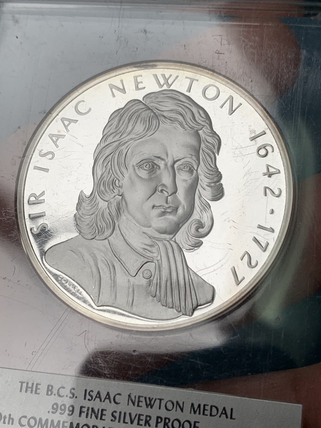 《竞宝斋》第151场-周日，周一，周四 3场 (全场包邮) 美国二十世纪著名人物纪念 牛顿 纯银银章40克