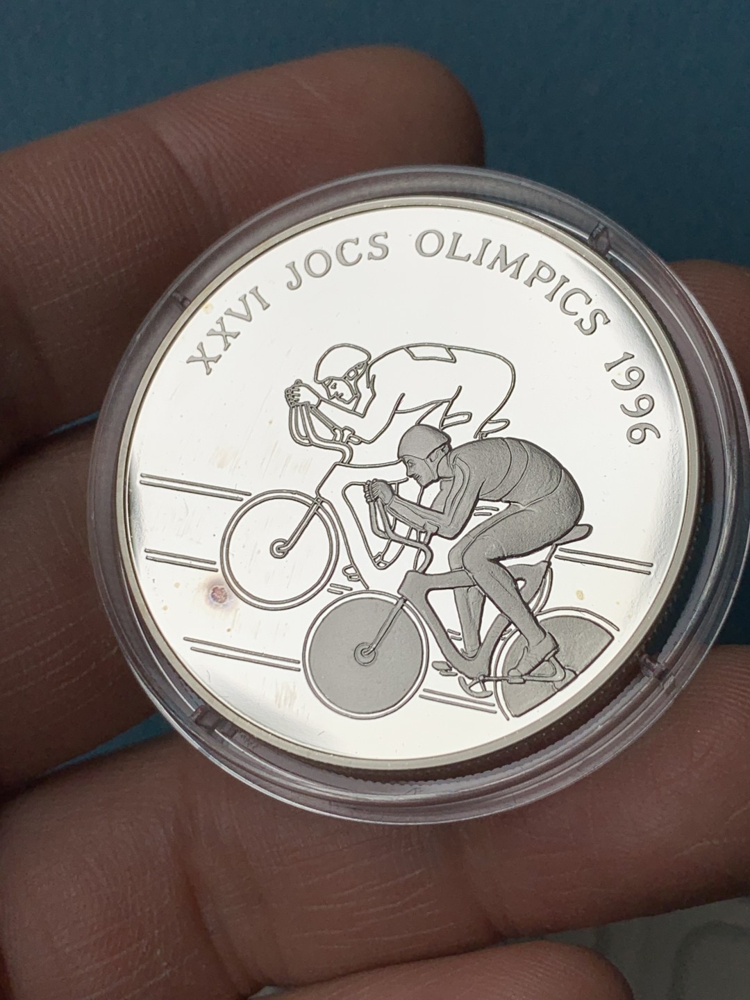 《竞宝斋》第151场-周日，周一，周四 3场 (全场包邮) 原盒 安道尔1996年 自行车赛 10第纳尔精制大银币