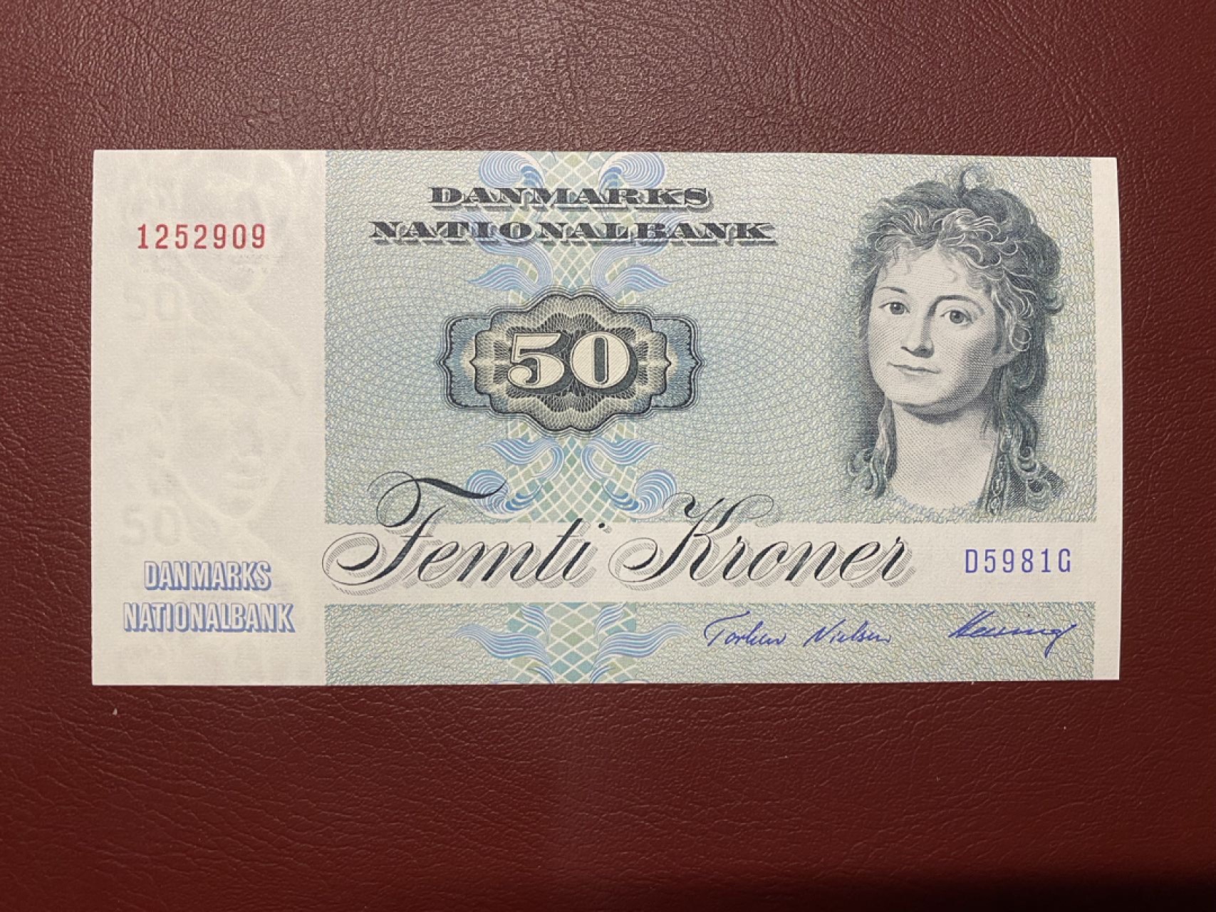🌼甜小邱世界纸币收藏💐第61期🐇🌼 全新UNC 丹麦 50克朗 无347靓号 1998