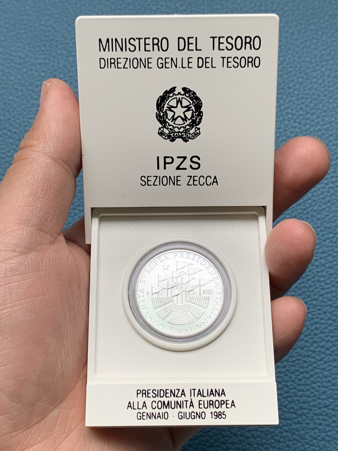 《竞宝斋》第151场-周日，周一，周四 3场 (全场包邮) 意大利1985年 地球女神 500里拉银币 白壳少见
