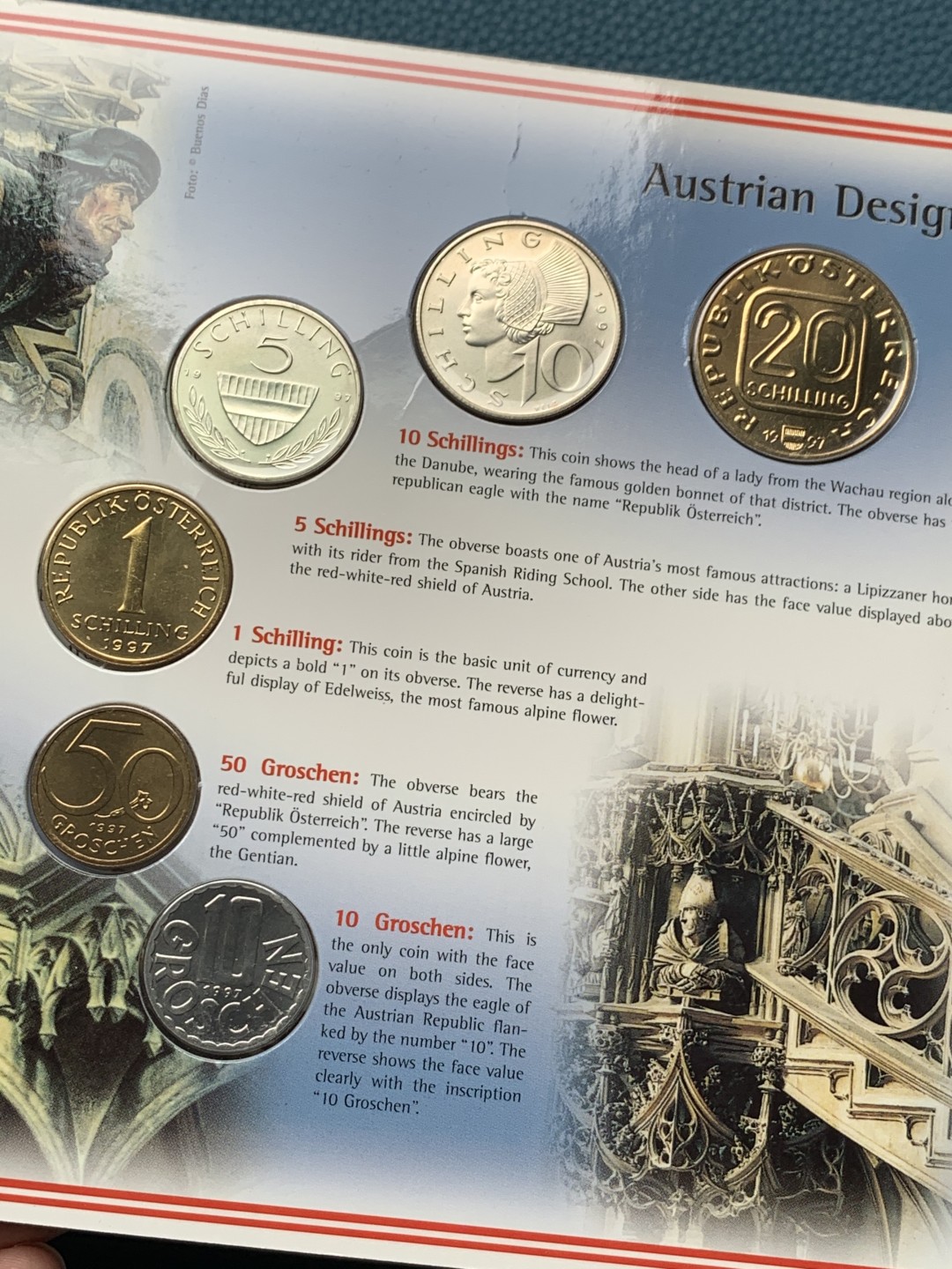 《竞宝斋》第151场-周日，周一，周四 3场 (全场包邮) 卡装 奥地利1997年 六枚不同面值 原厂封装