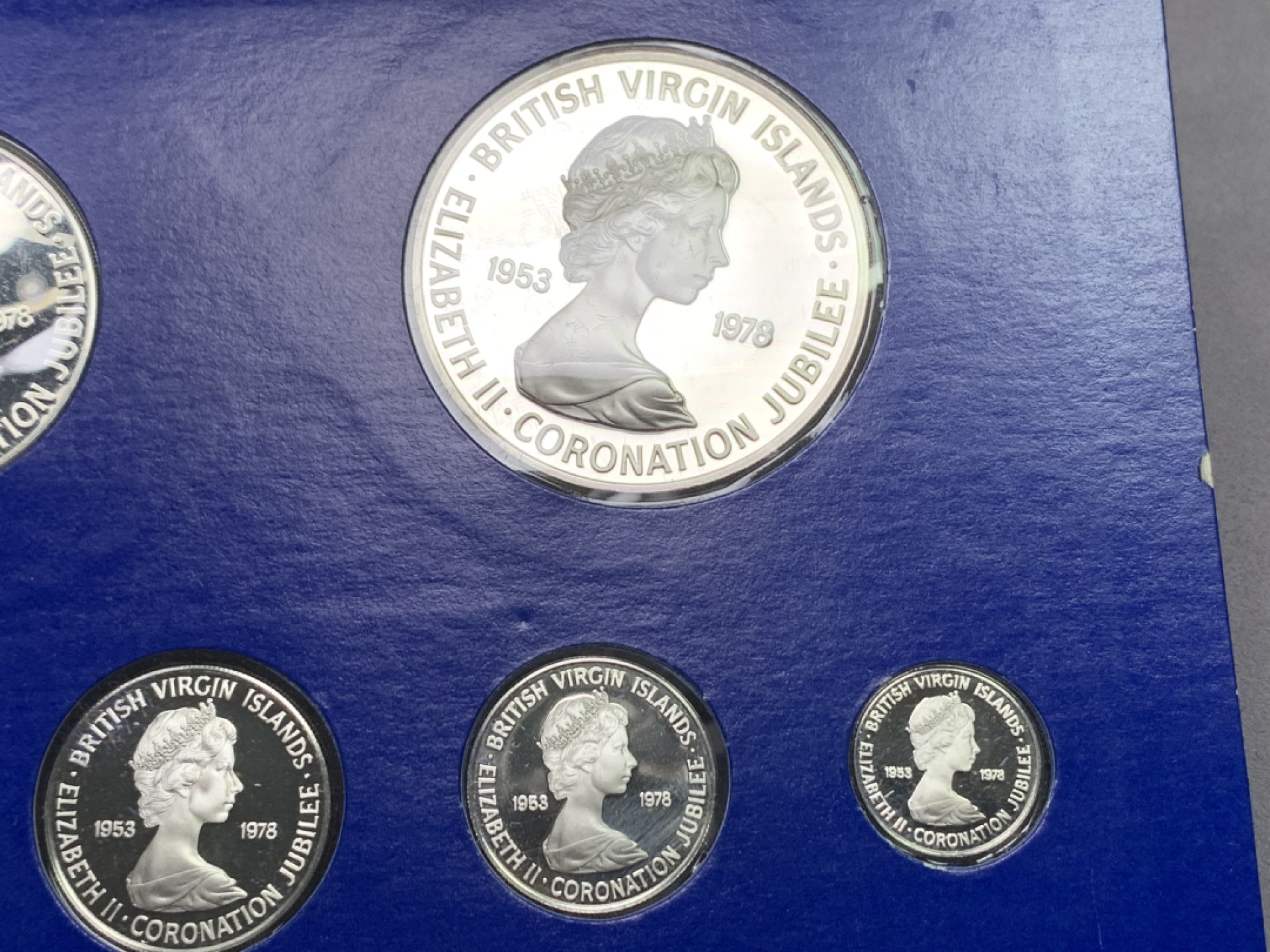 《竞宝斋》第151场-周日，周一，周四 3场 (全场包邮) 原盒 维京群岛1978年 六枚套 精制银币 非常漂亮