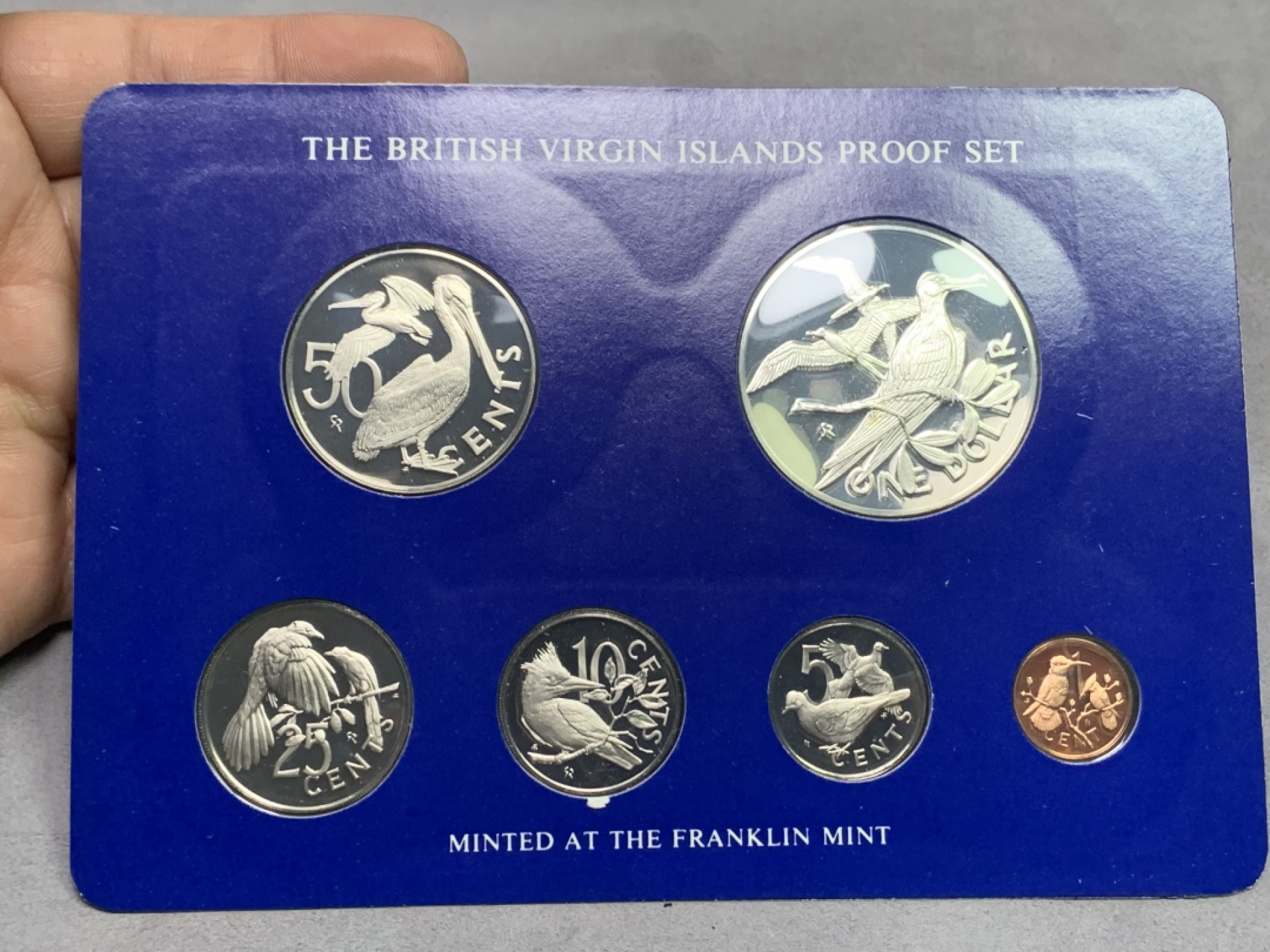 《竞宝斋》第151场-周日，周一，周四 3场 (全场包邮) 原盒 维京群岛1975年 六枚套 精制币 其中最大一枚是银币