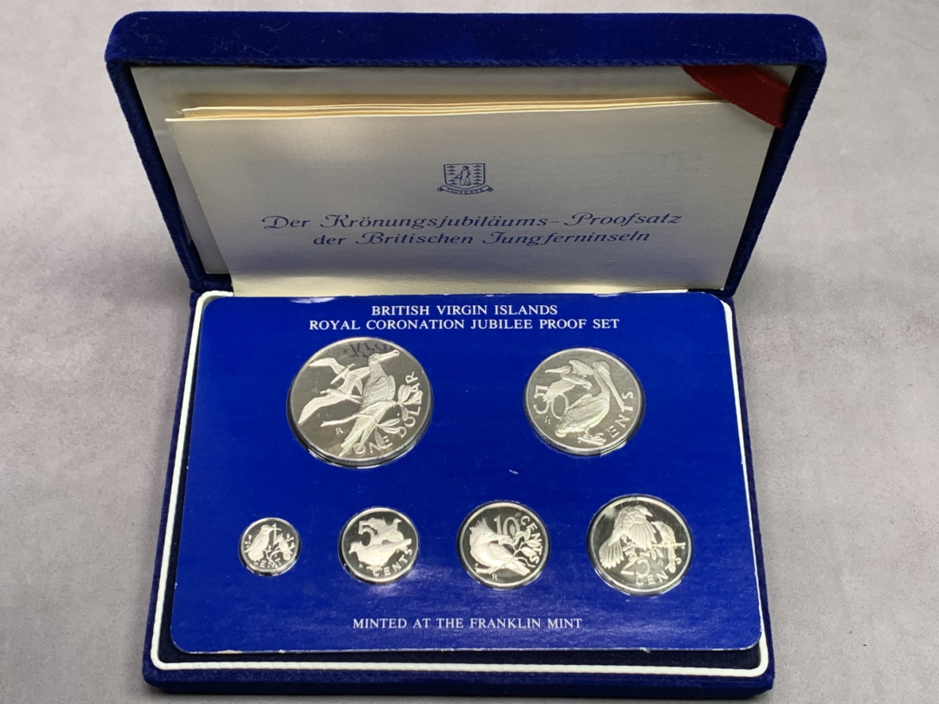 《竞宝斋》第151场-周日，周一，周四 3场 (全场包邮) 原盒 维京群岛1978年 六枚套 精制银币 非常漂亮