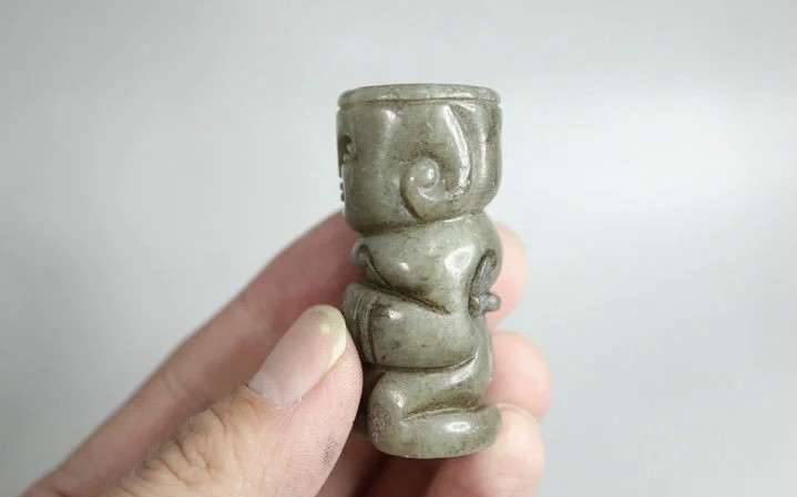 ｜冷门出品｜精选专拍·第贰拾玖场· 和田玉 立体工人物的黑沁手把件