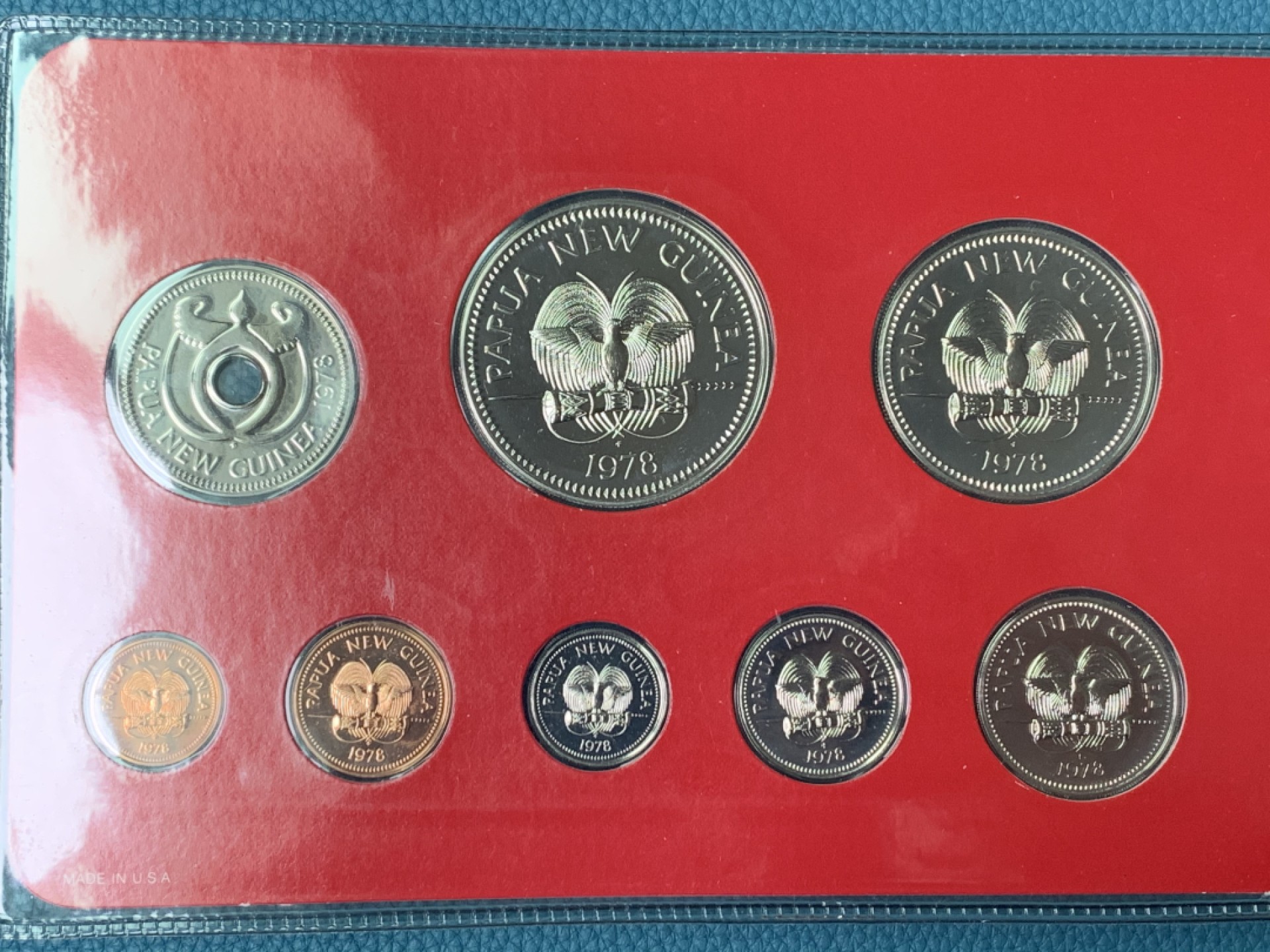 《竞宝斋》第151场-周日，周一，周四 3场 (全场包邮) 原盒 巴布亚新几内亚 1978年 八枚套币 镍币发行量极少