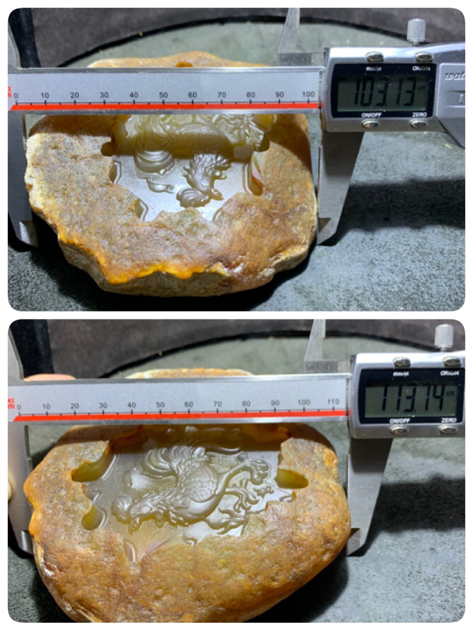 精美天然巴西玛瑙原石雕刻金鸡报晓摆件，把件一个