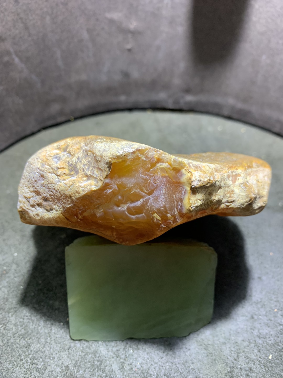 精美天然巴西玛瑙原石雕刻金鸡报晓摆件，把件一个