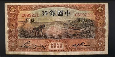 小骏钱币 - 中国银行壹元马拉犁