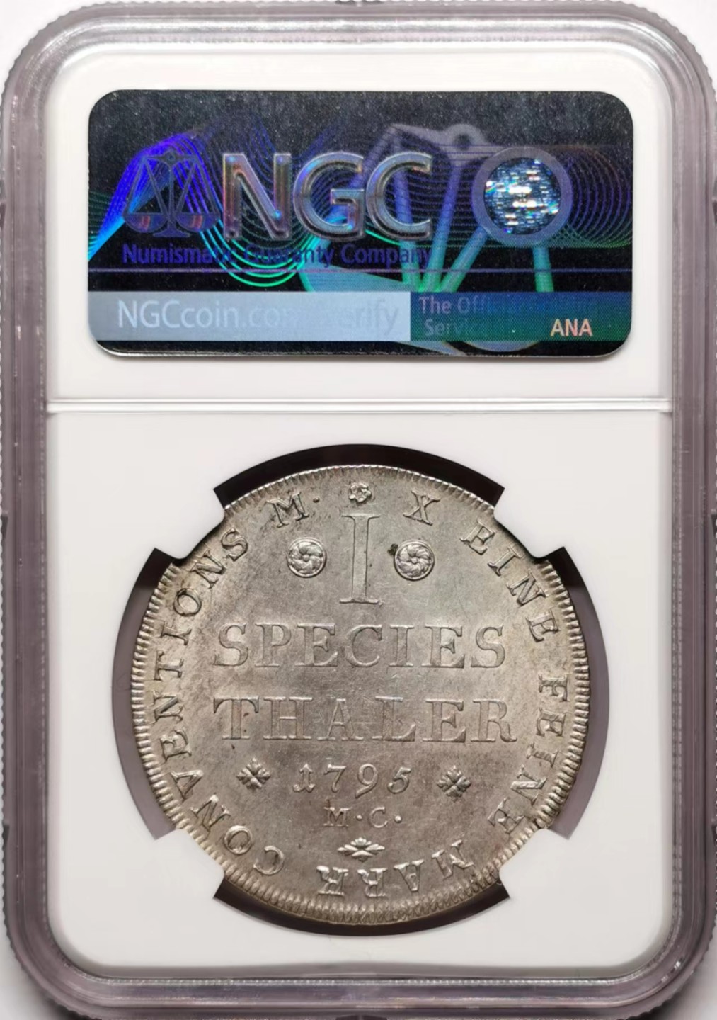 凡希社世界钱币微拍第二百三十五期 荐！1795布伦瑞克沃芬布特SPECITALER大银NGC-MS63淡彩！
