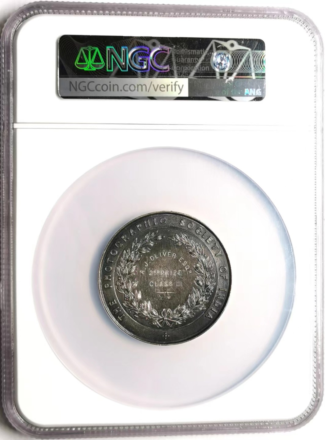 凡希社世界钱币微拍第二百三十五期 荐！1905印度摄影协会纪念大银章NGC-MS61稀有品种！