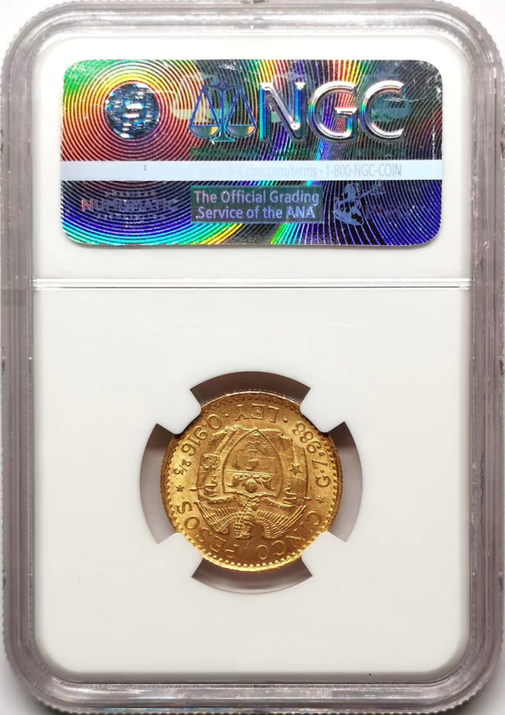 凡希社世界钱币微拍第二百三十五期 1925哥伦比亚5P金币NGC-MS63