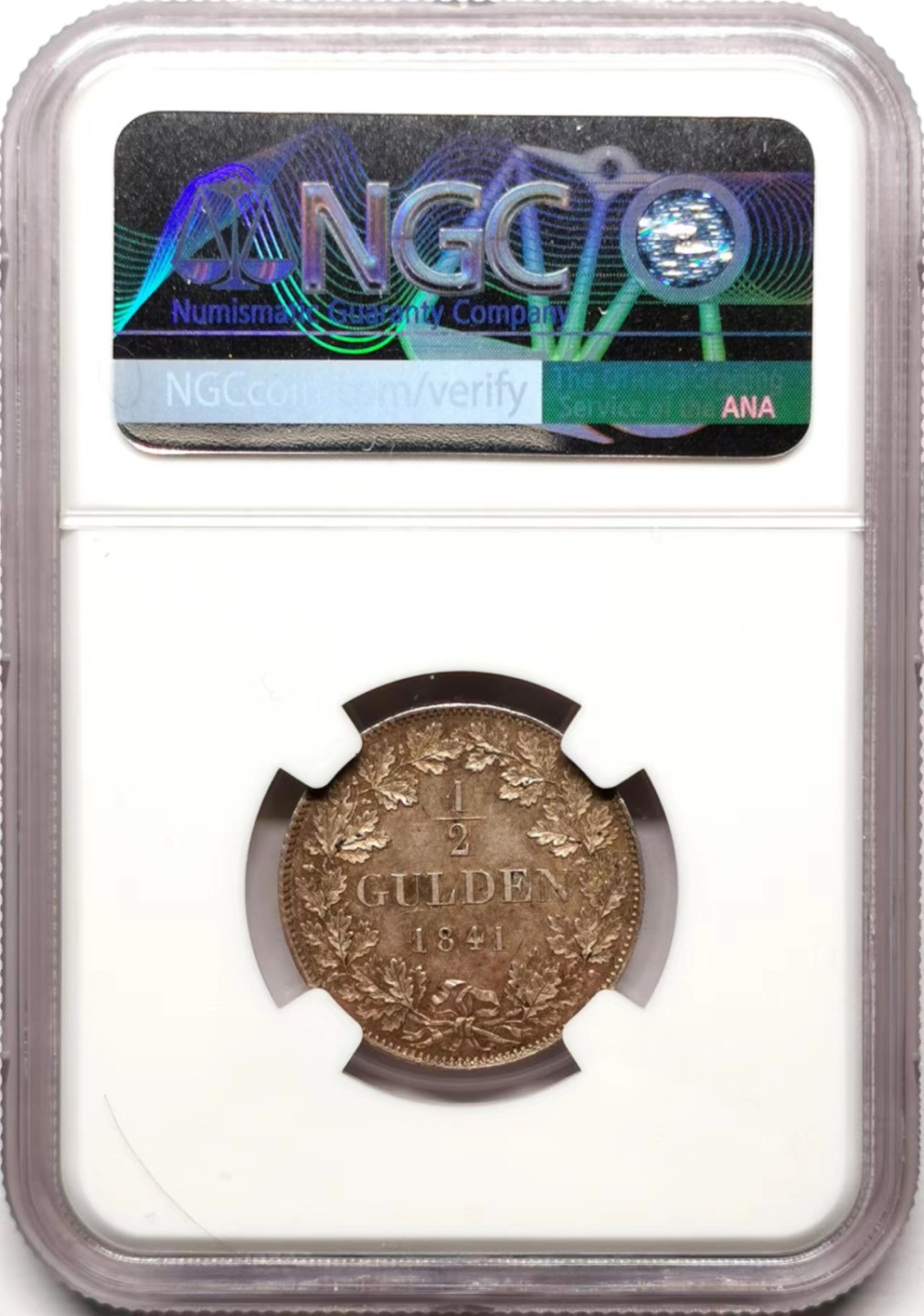 凡希社世界钱币微拍第二百三十五期 1841巴伐利亚1/2盾NGC-MS64