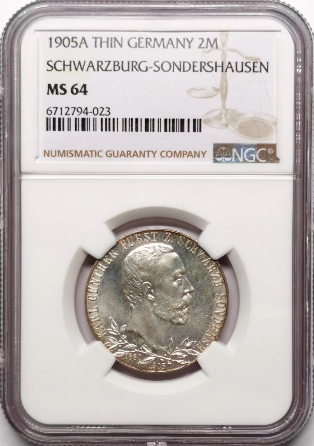 凡希社世界钱币微拍第二百三十五期 1905施瓦茨堡2马克NGC-MS64