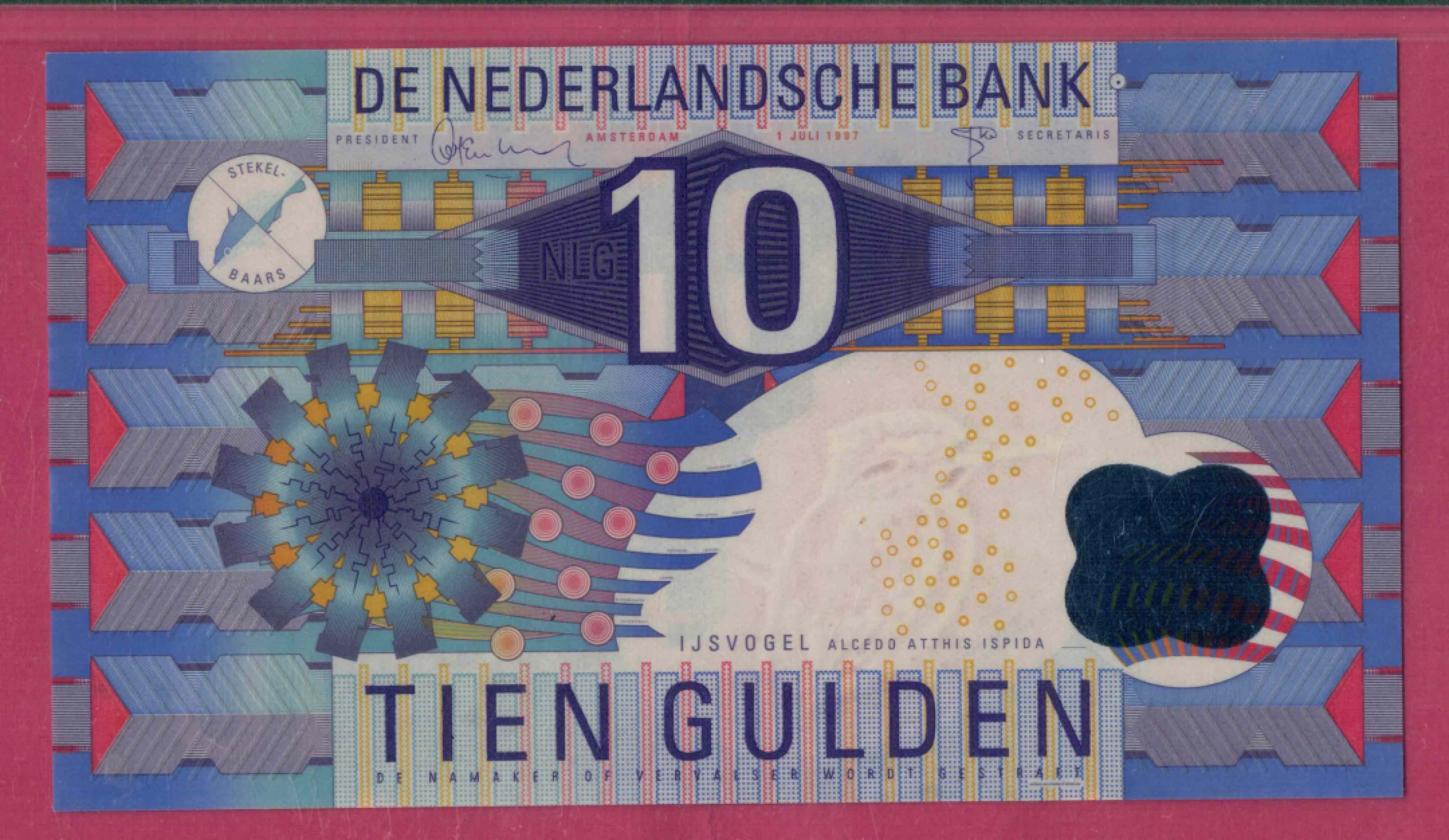 荷兰1997年10盾 P-99 欧洲纸币 实物图 UNC