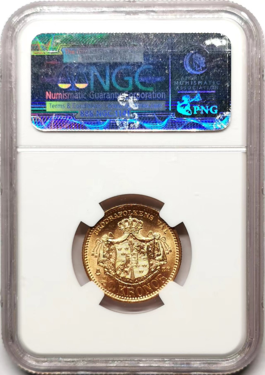 凡希社世界钱币微拍第二百三十五期 1890瑞典20克朗金币NGC-MS64