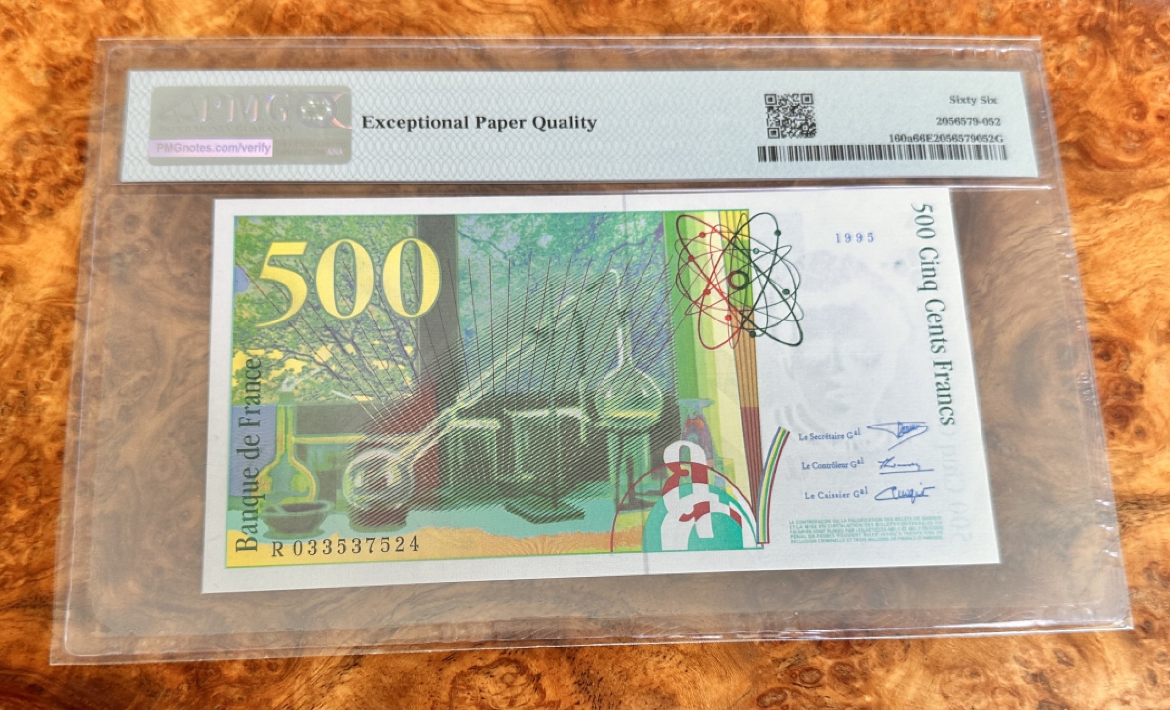 Chase Auction 第21期 - - 外钞、民国钞和人民币混合场！ 1994年法国500法郎，PMG66！