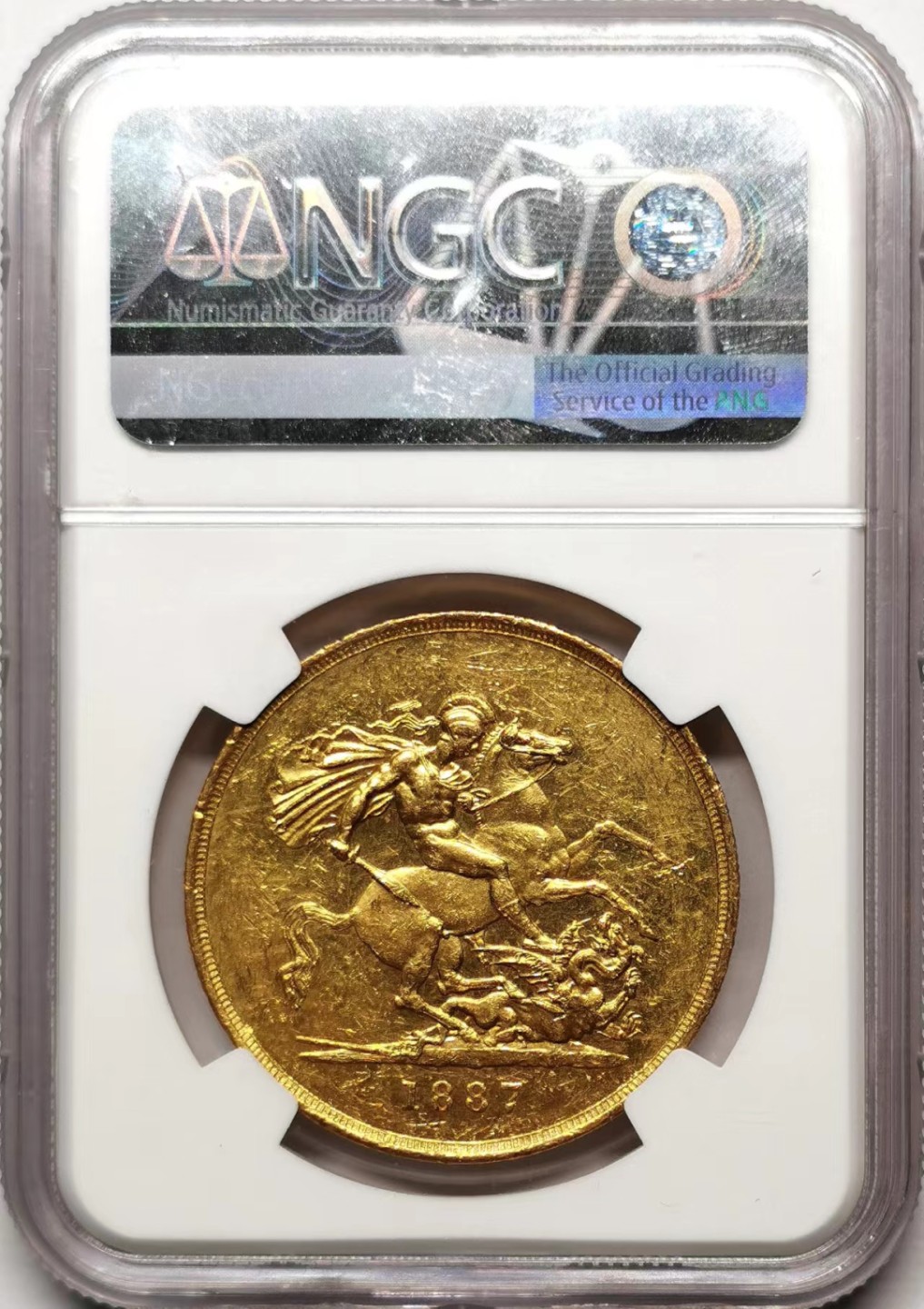 凡希社世界钱币微拍第二百三十五期 1887英国老维高冠5镑大金NGC-MS60