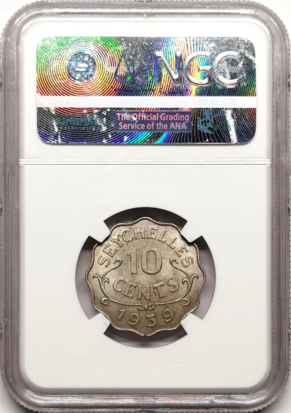 凡希社世界钱币微拍第二百三十五期 1939英属塞舌尔10分NGC-MS62