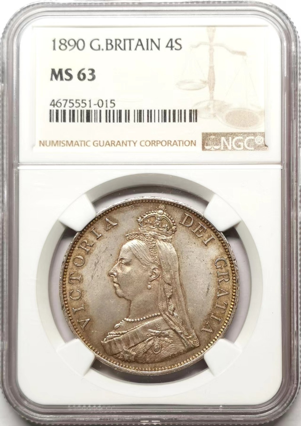凡希社世界钱币微拍第二百三十五期 1890英国老维高冠双佛罗林大银NGC-MS63