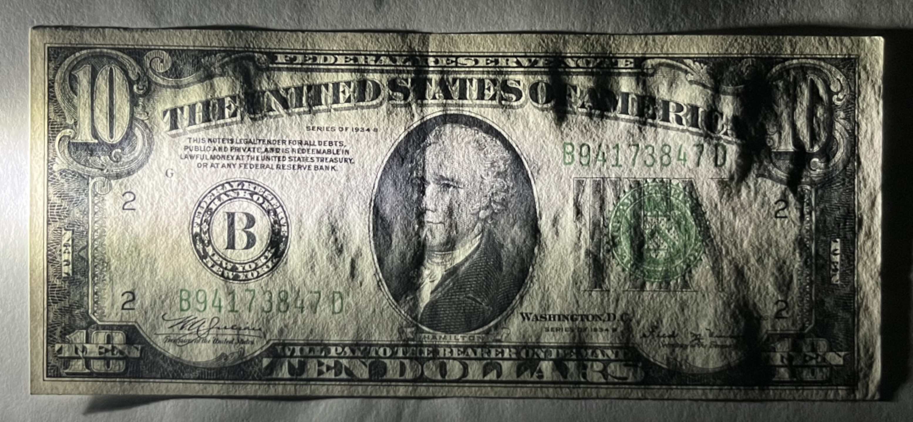 Chase Auction 第21期 - - 外钞、民国钞和人民币混合场！ 1934B版 小头经典10美元